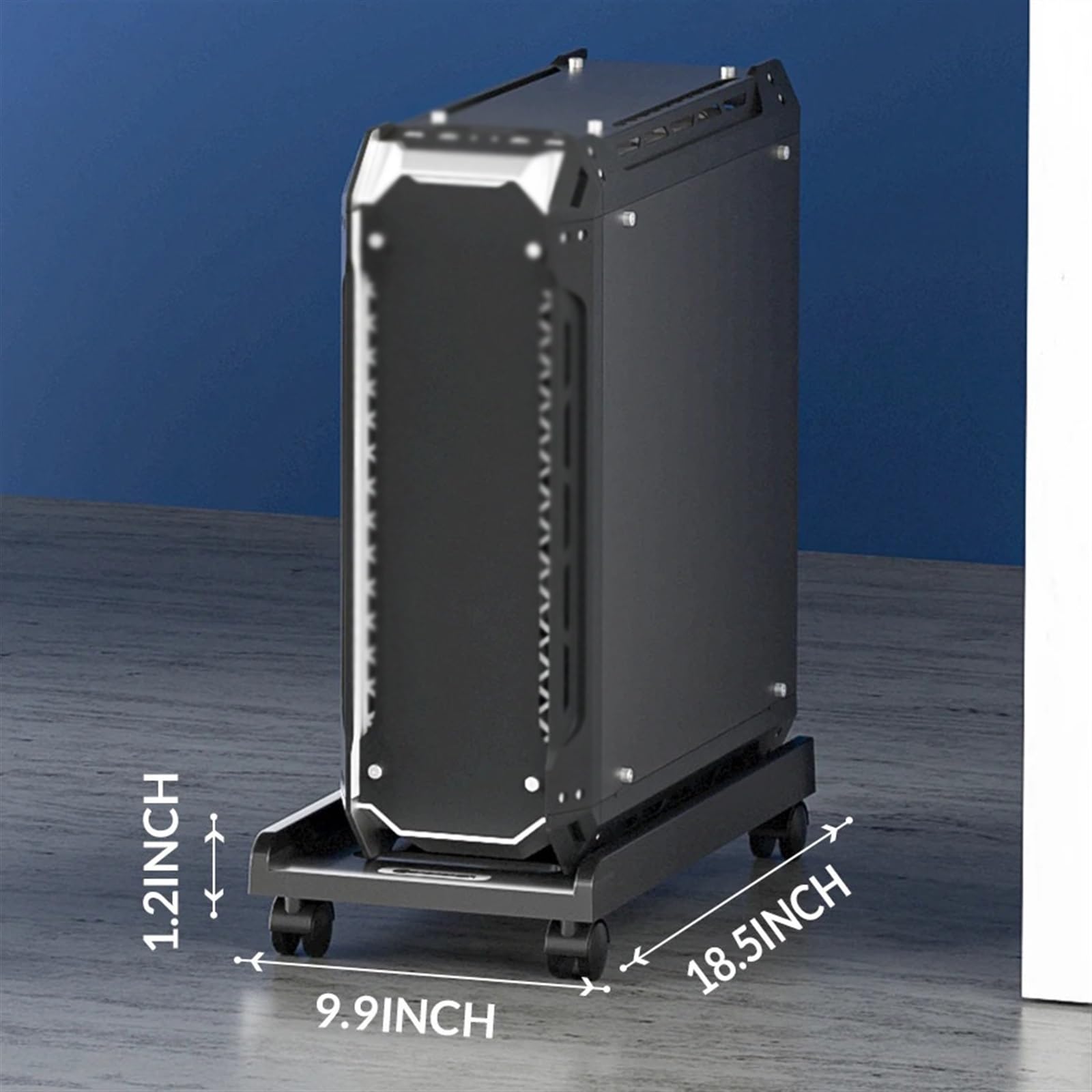 PC Tower stojak mobilny stojak na procesor regulowany z 4 kółkami ABS materiał akcesoria biurkowe uchwyt do domowego biura PC stojak na dywan