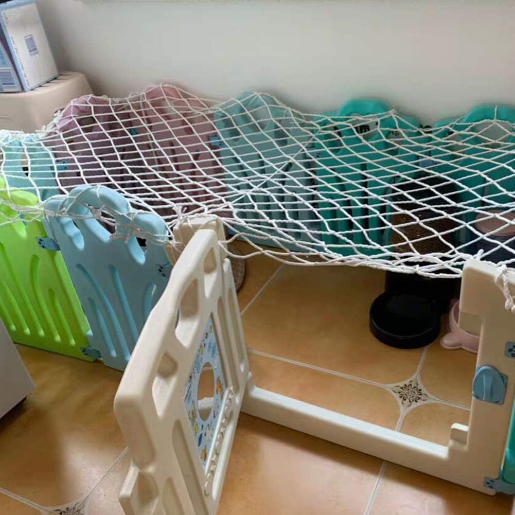 Red de seguridad para gatos para ventanas de balcón, protección contra chi, protección contra caídas, uso al aire libre, barandilla de 3 x 5 m, malla de 5 cm y fácil de instalar