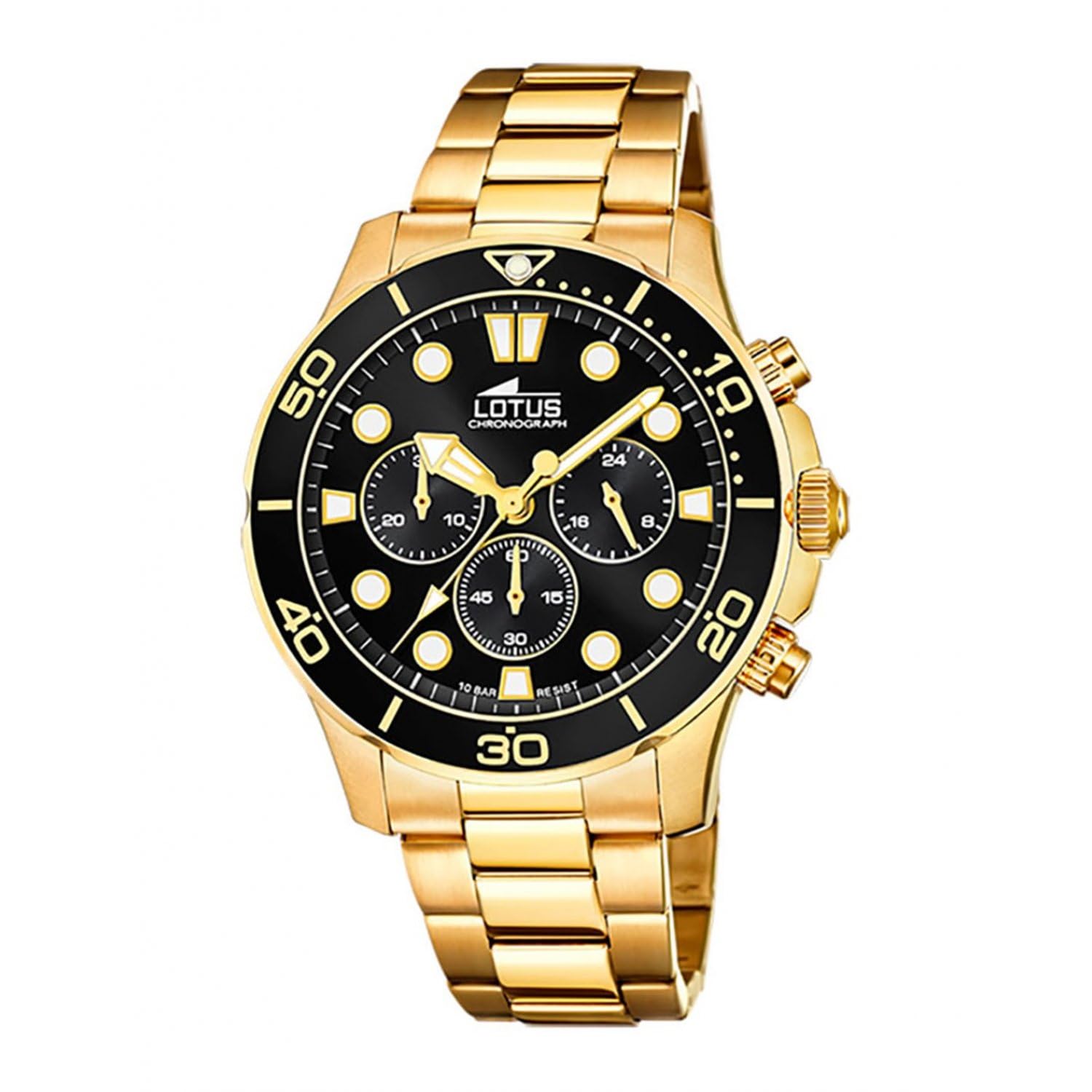 LOTUS Reloj Hombre 18758/3 Excellent Caja de Acero Inoxidable 316l Dorado Correa de Acero Inoxidable 316l Dorado