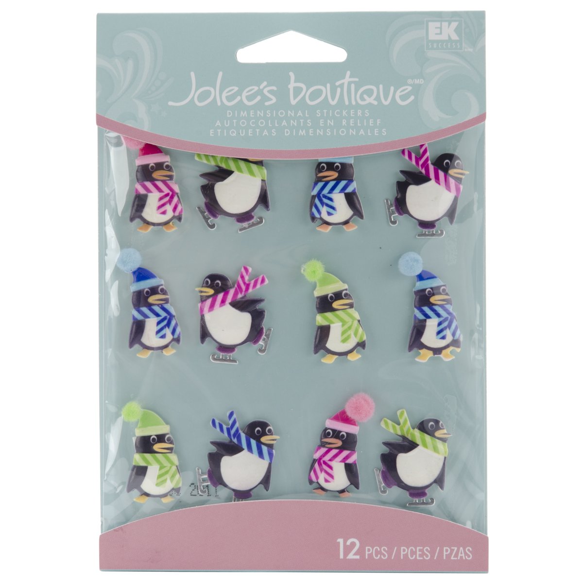 EK Success Jolee's Boutique Holiday Penguin Cabochons Dimensional Stickers
