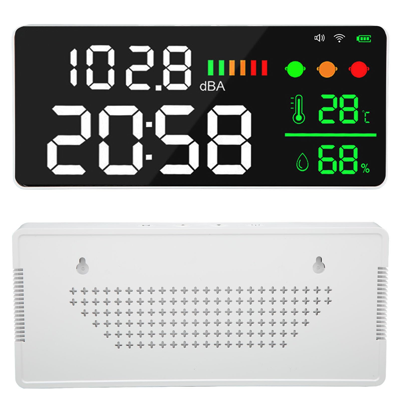 Sonomètre DM165A-WIFI - Détecteur De Bruit Avec Horloge, Température, Humidité - Murale, Connecté