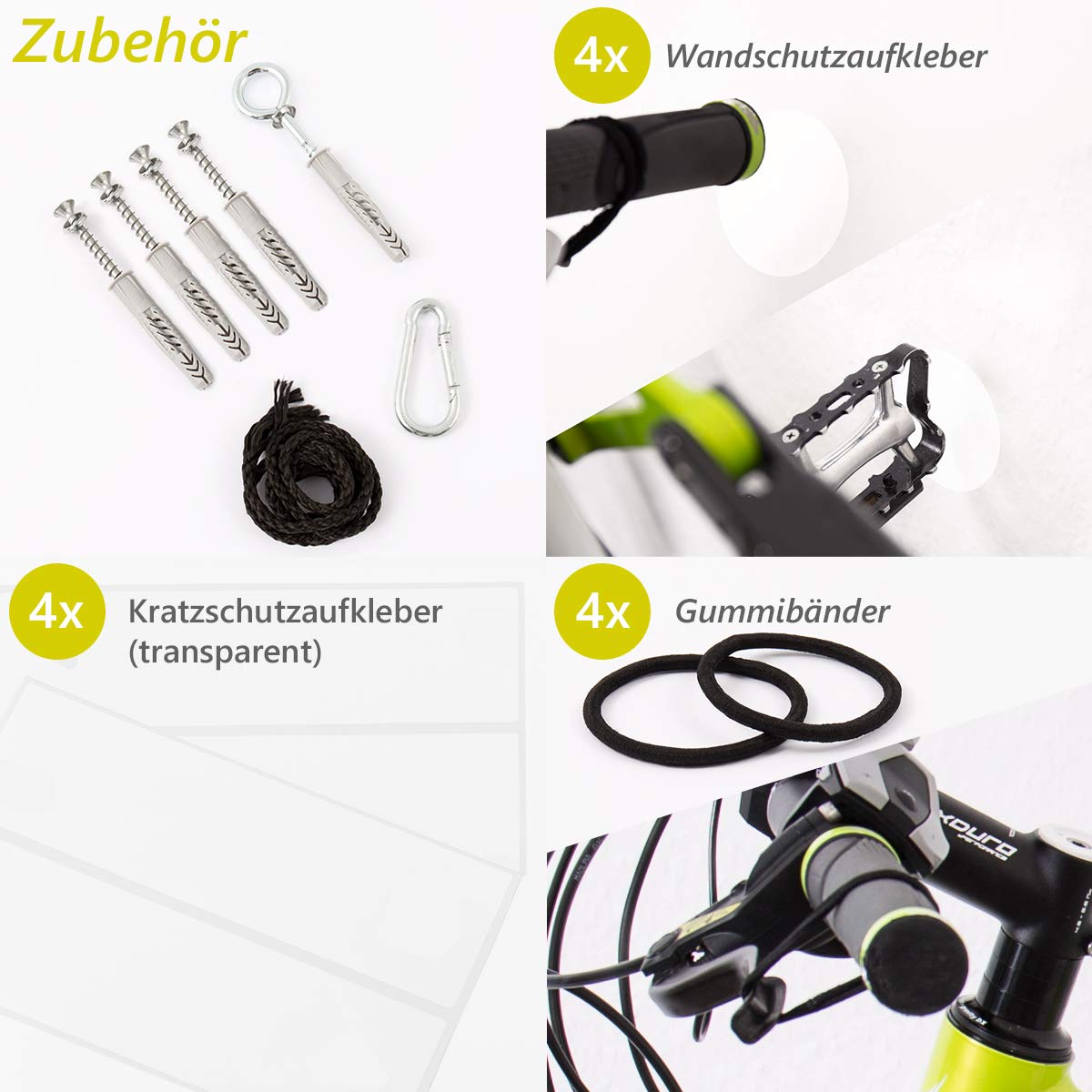 BIKEPOD Double Wandhalter für 2 Fahrräder, Rennräder, Mountainbikes, Fahrrad-Wandhalterungen
