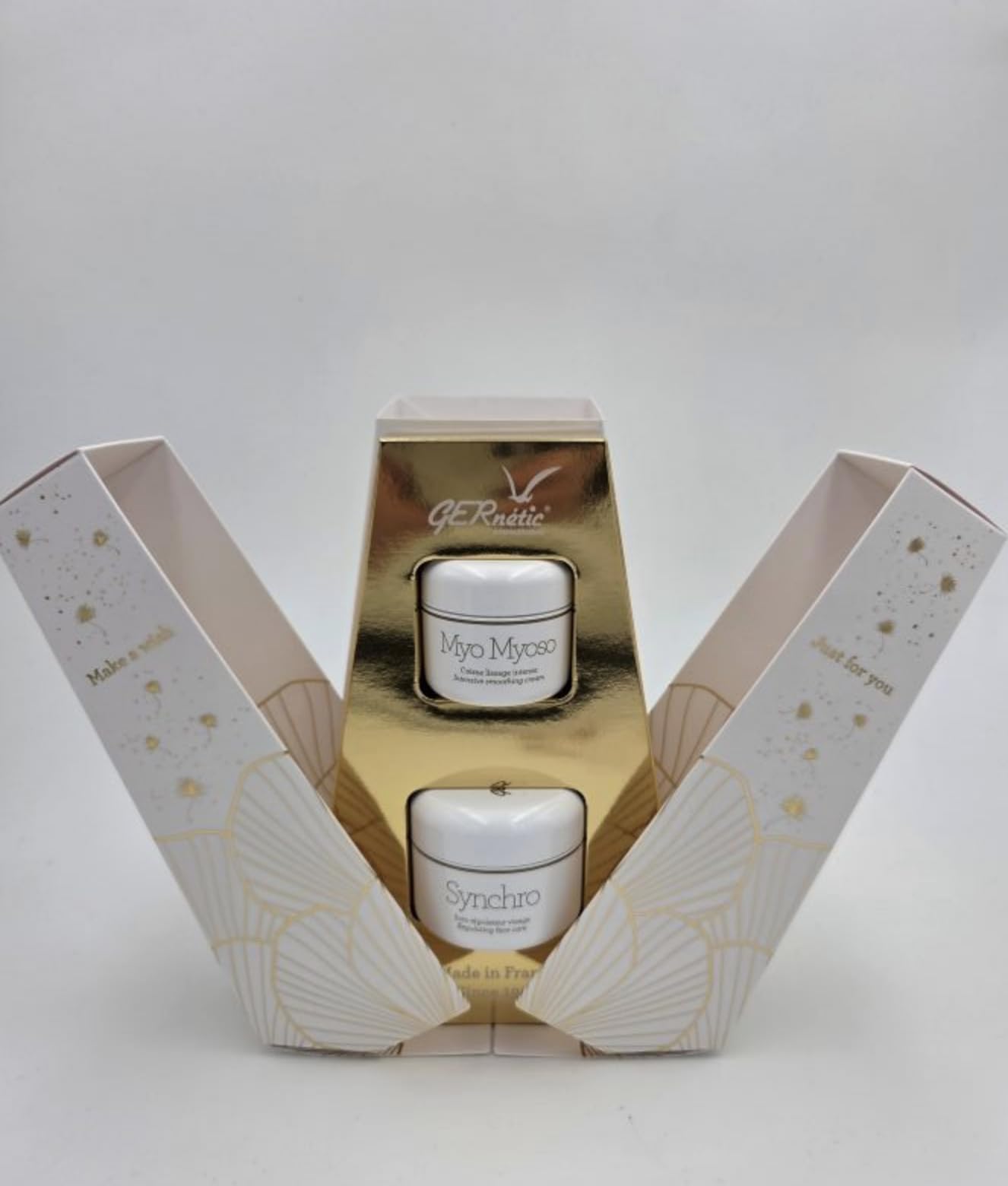 Synchro 50 ml & Myo myoso 30 ml, Crema facial regeneradora y nutritiva de día y de noche + crema facial reafirmante y suavizante intensa apta para todo tipo de pieles.