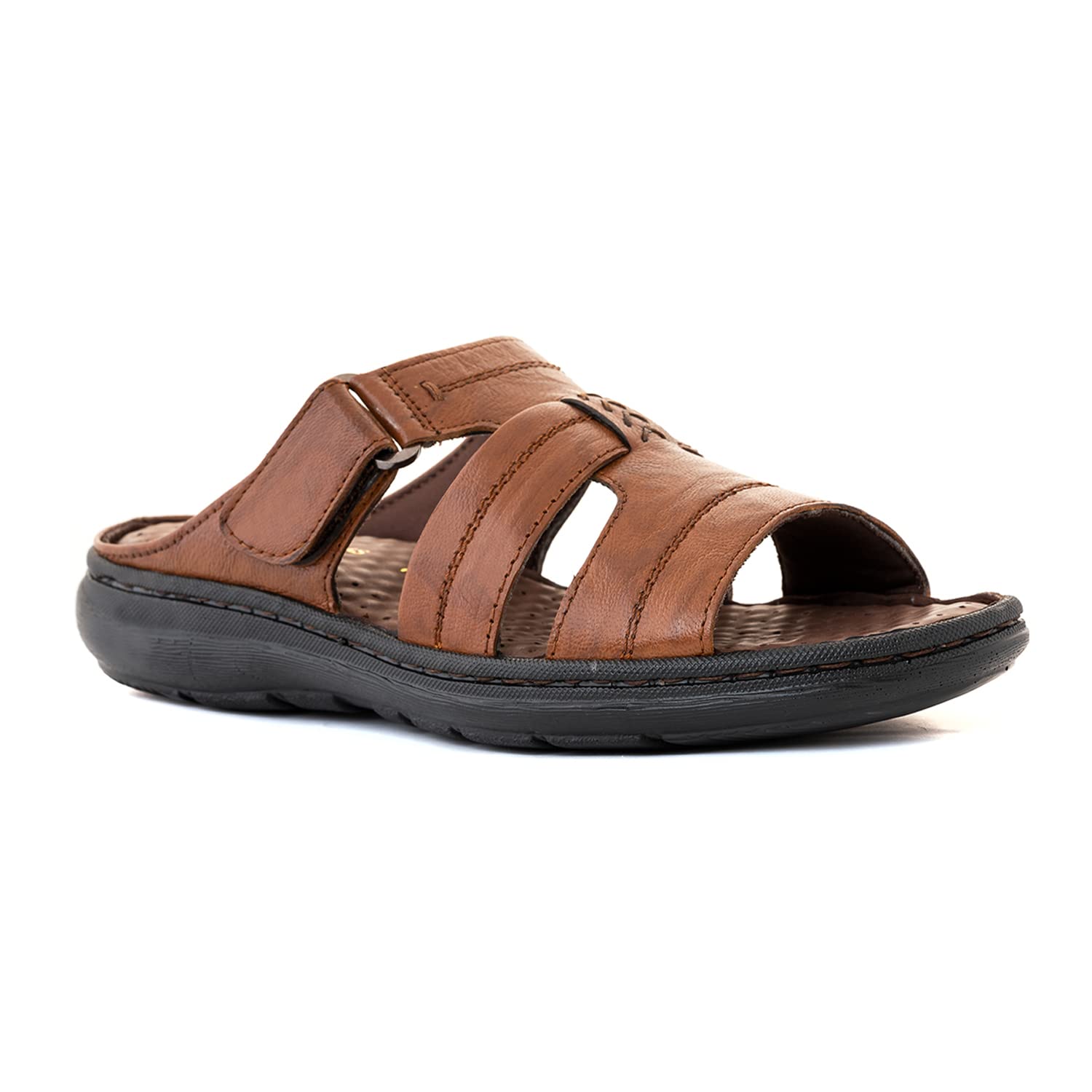 Khadims British Walkers Brown Leather Slip On Sandal for Men (9361283) (B0D17791Z8) Amazon Price History, Amazon Price Tracker