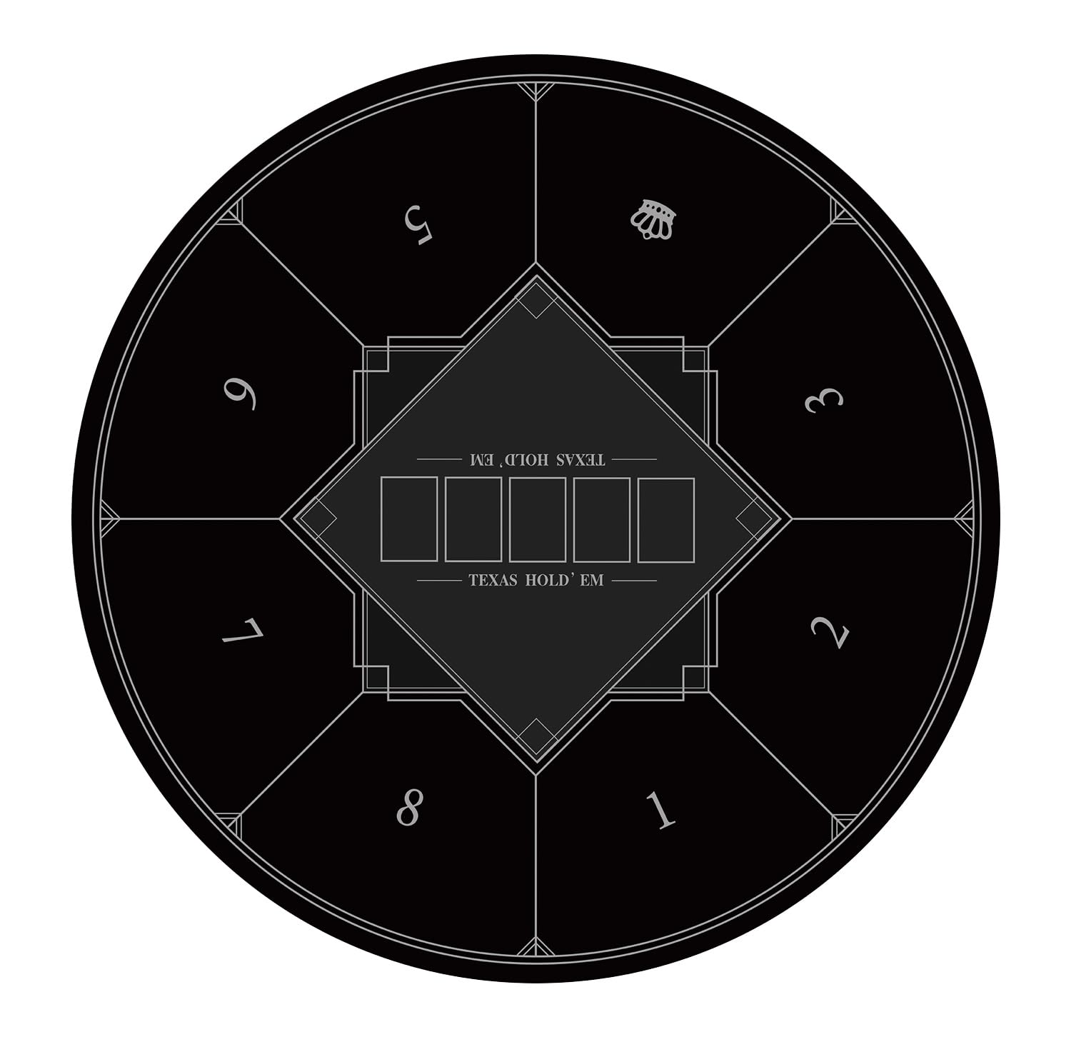 LaiEr Round Poker Mat, 24/31/39/47/55/63 inch 6-10 Person Texas Poker Rubber Mat, Foldable Tabletop, Portable Poker Tabletop, Suitable for Poker Games, Blackjack, Casino Layout. โ image 1