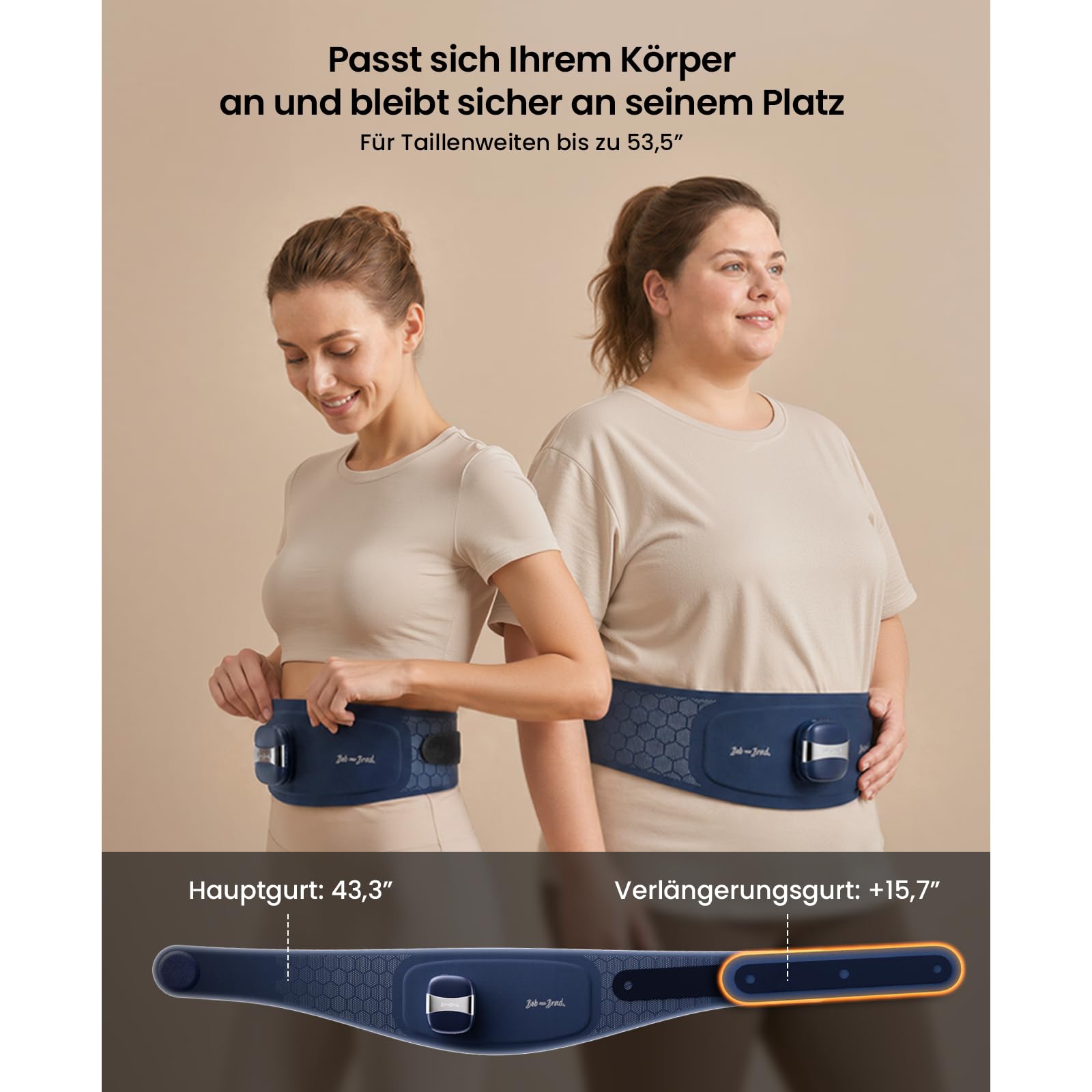BOB AND BRAD Wärmegürtel mit Rotlicht für Rücken & Periodenkomfort