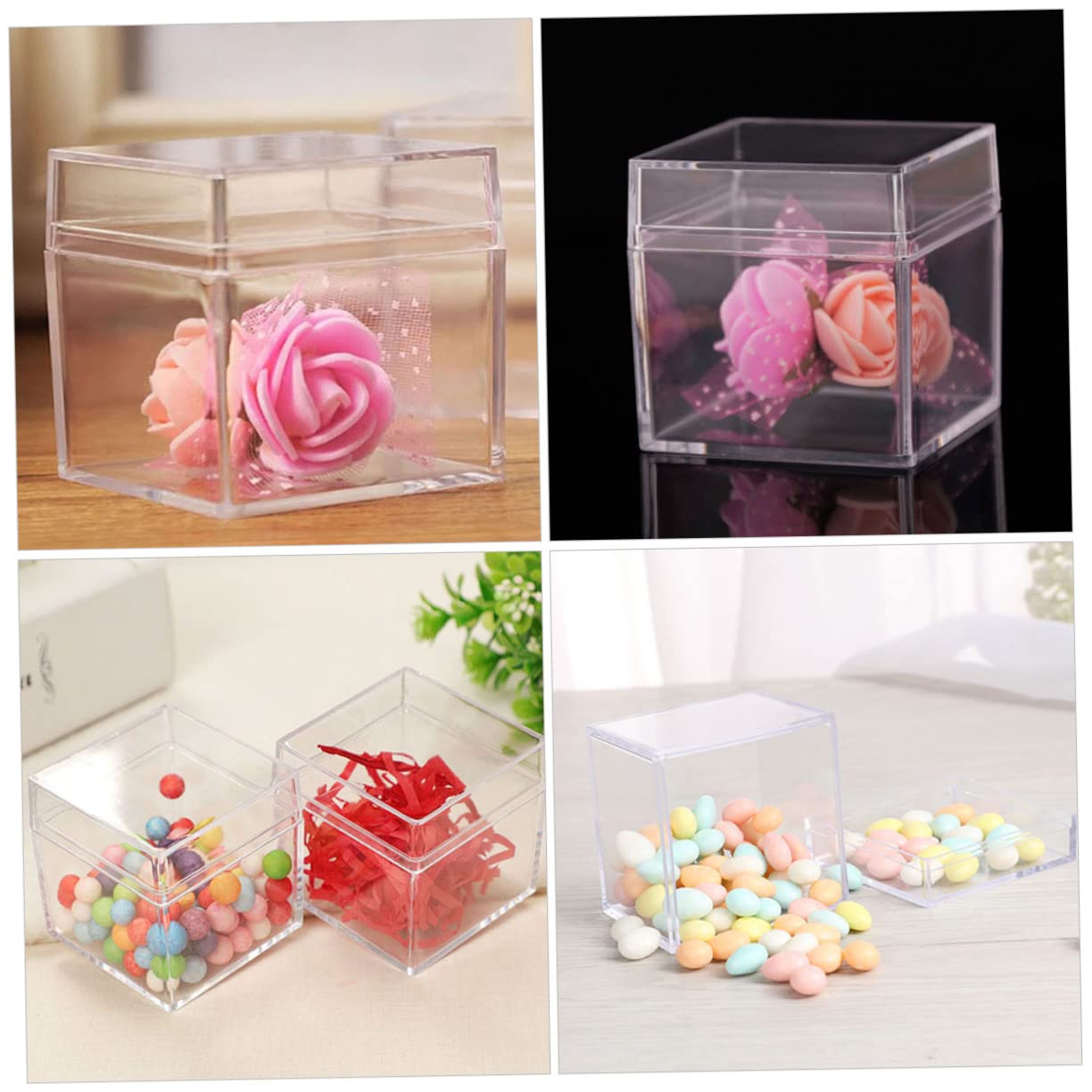 Amazon | NUOBESTY 12個 り 方形 ディボッ 蓋付 ケー 納用パッ