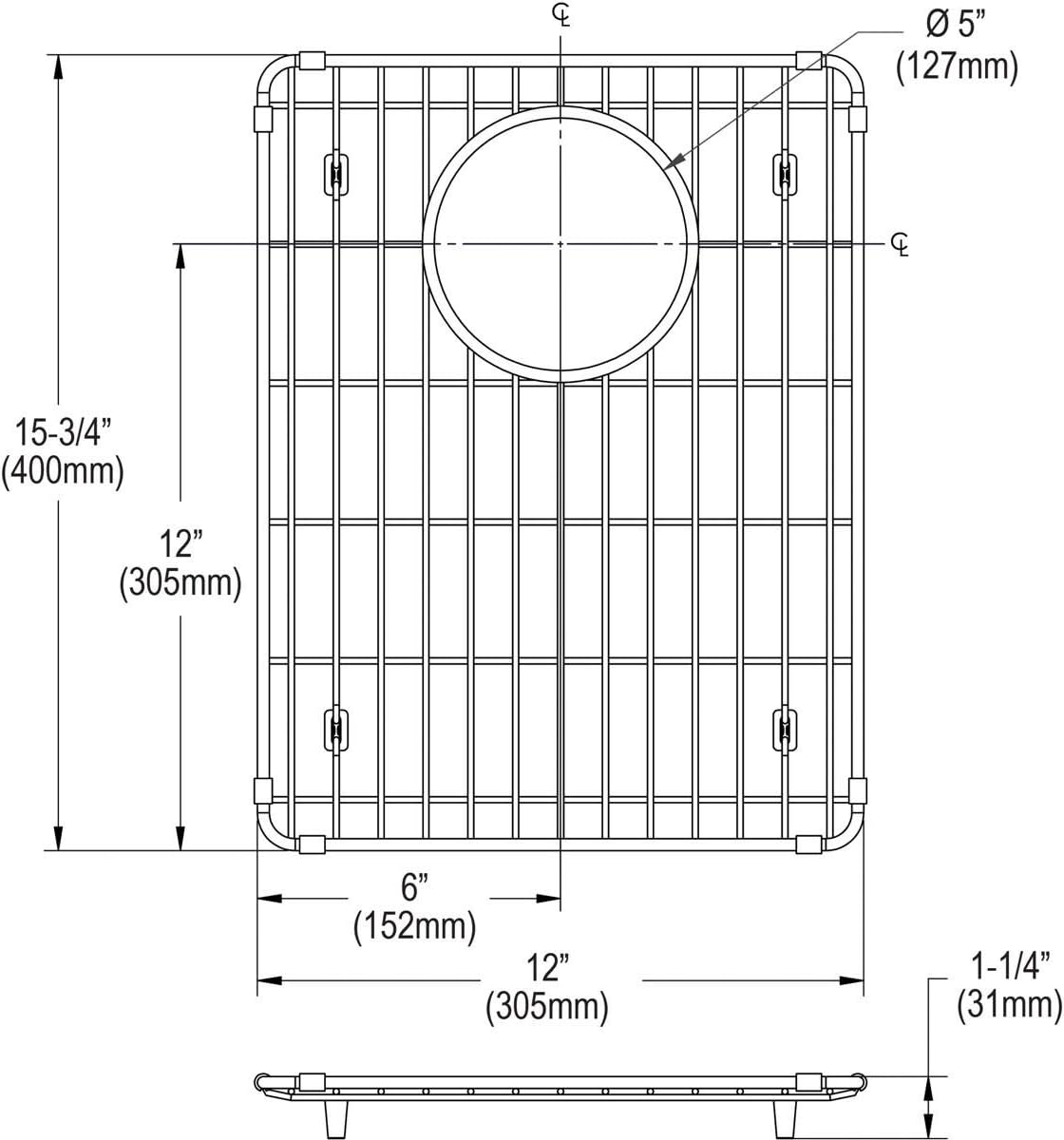 Elkay LKOBG1518SS Bottom Grid, Stainless Steel