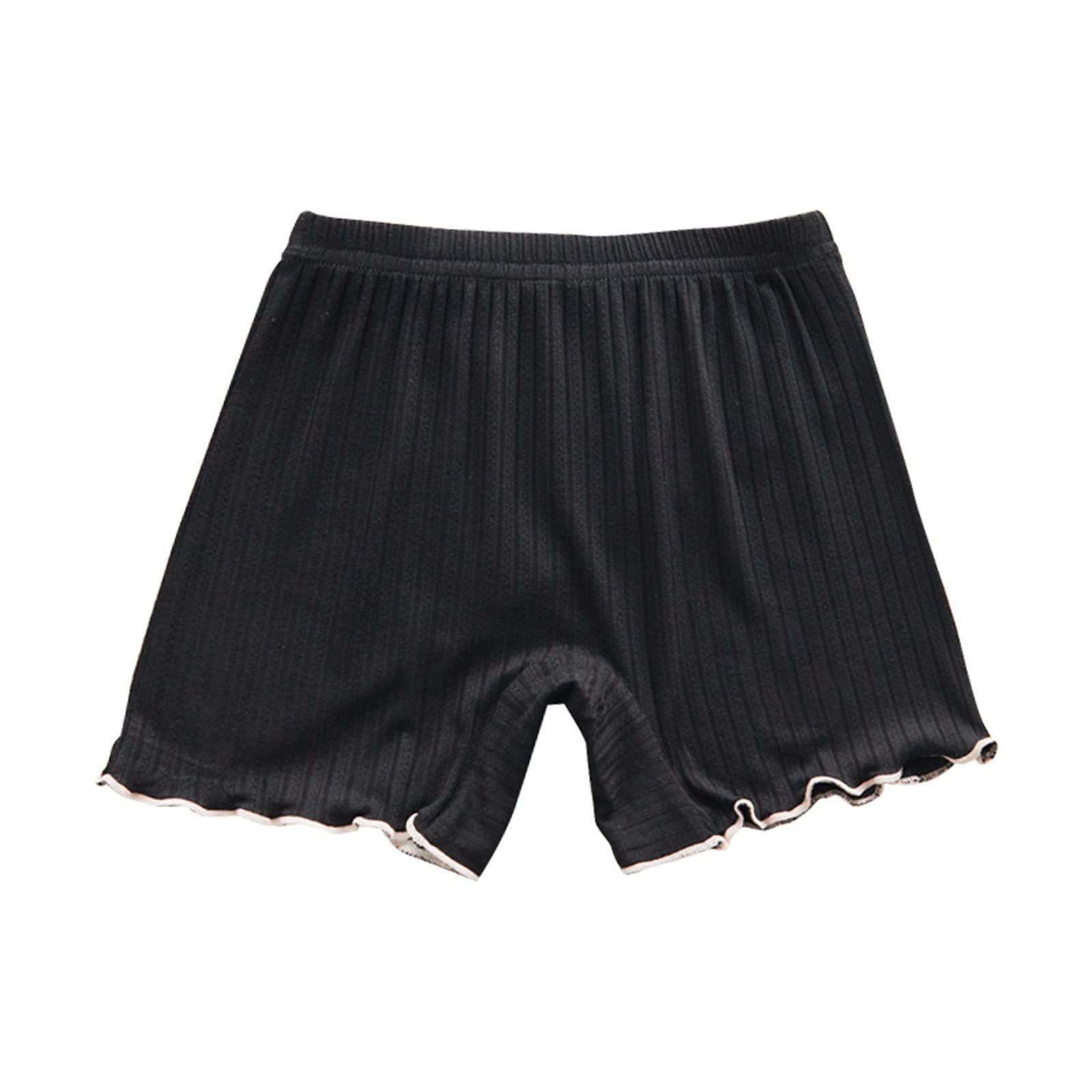Girl Underwear Panties Toddler Girls Insurance Underpants Double Layer Front Crotch Summer Solid Black 3-4 Years