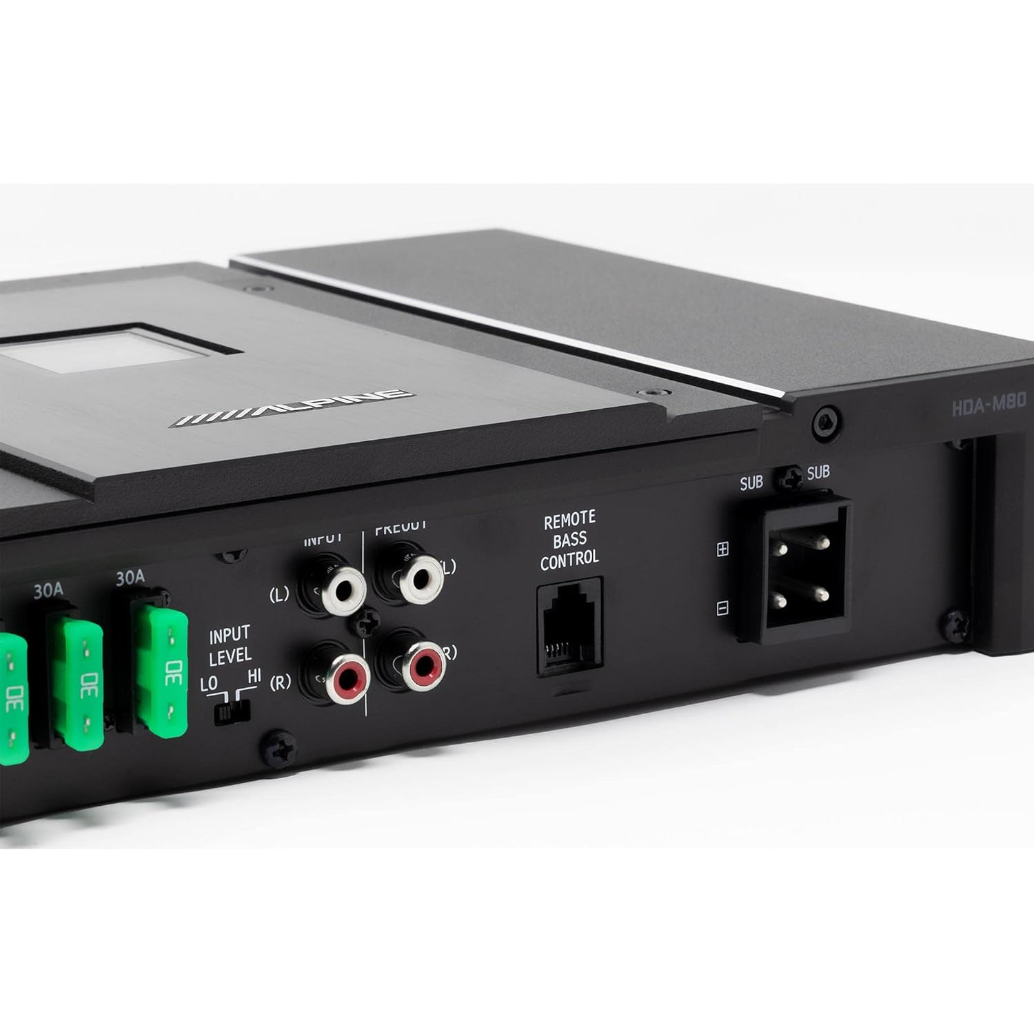 Alpine Status HDA-M80 Hi-Res Mono Amplifier & (2) R-Series R2-W12D4 12 Inch Dual 4-Ohm Voice Coils Subwoofer with 750W RMS