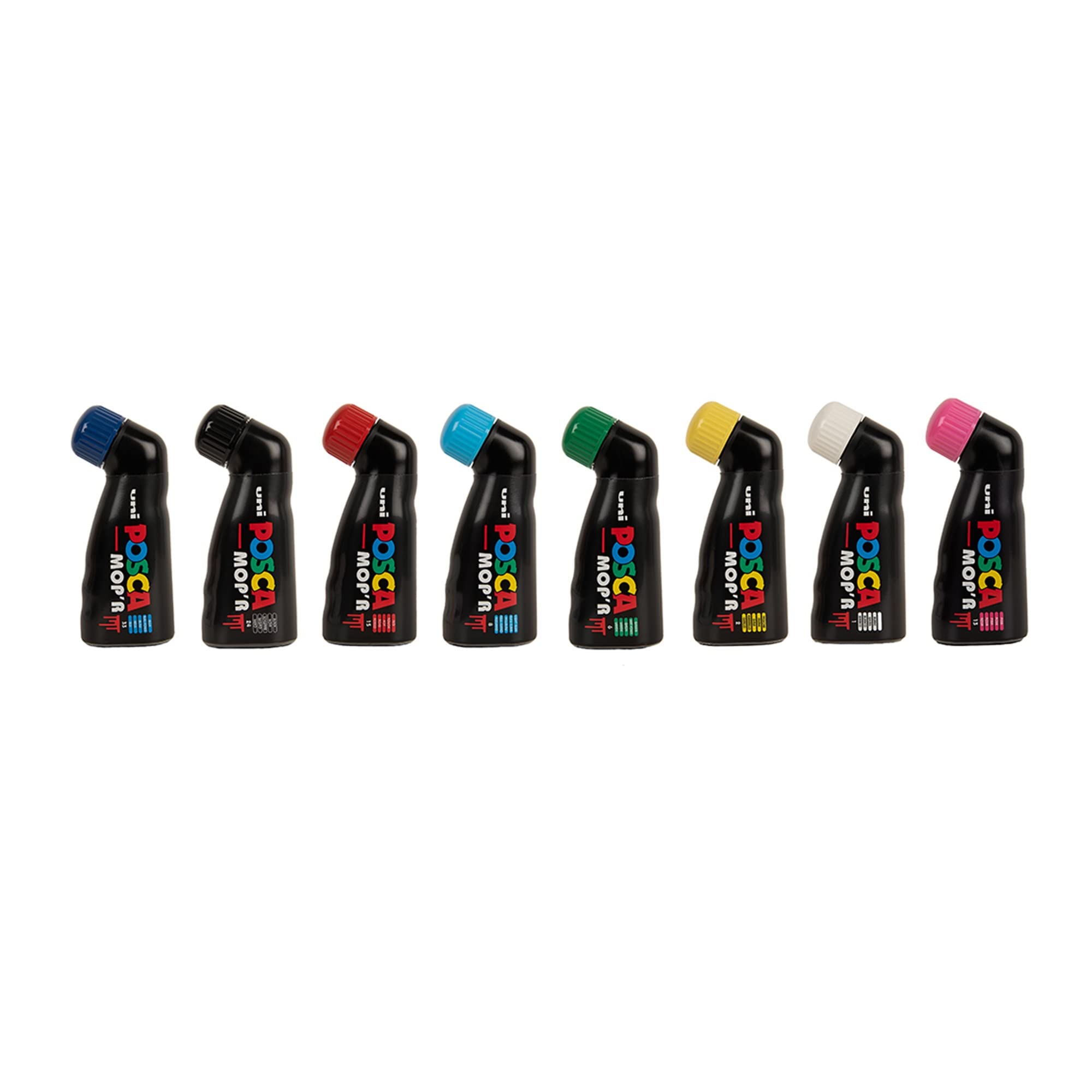 POSCA - Uni Mitsubishi Pencil - Marqueur MOP'R - Pointe Ronde XXL 3-19 mm - Forme Ergonomique, Corps Semi-Rigide - Marqueur Peinture À Base d'Eau - Tout Support - Noir X4