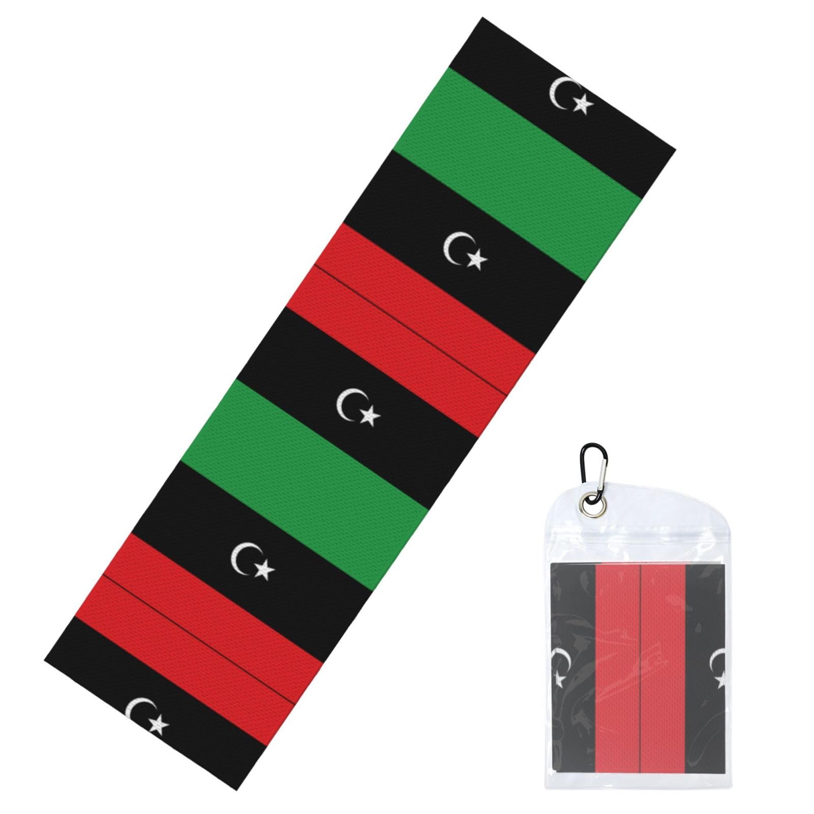 DUYIOKH Libyan flag Print Cooling Towel, Portable Towel for Gym Workout Golf Beach World Cup Sports Hot Weather