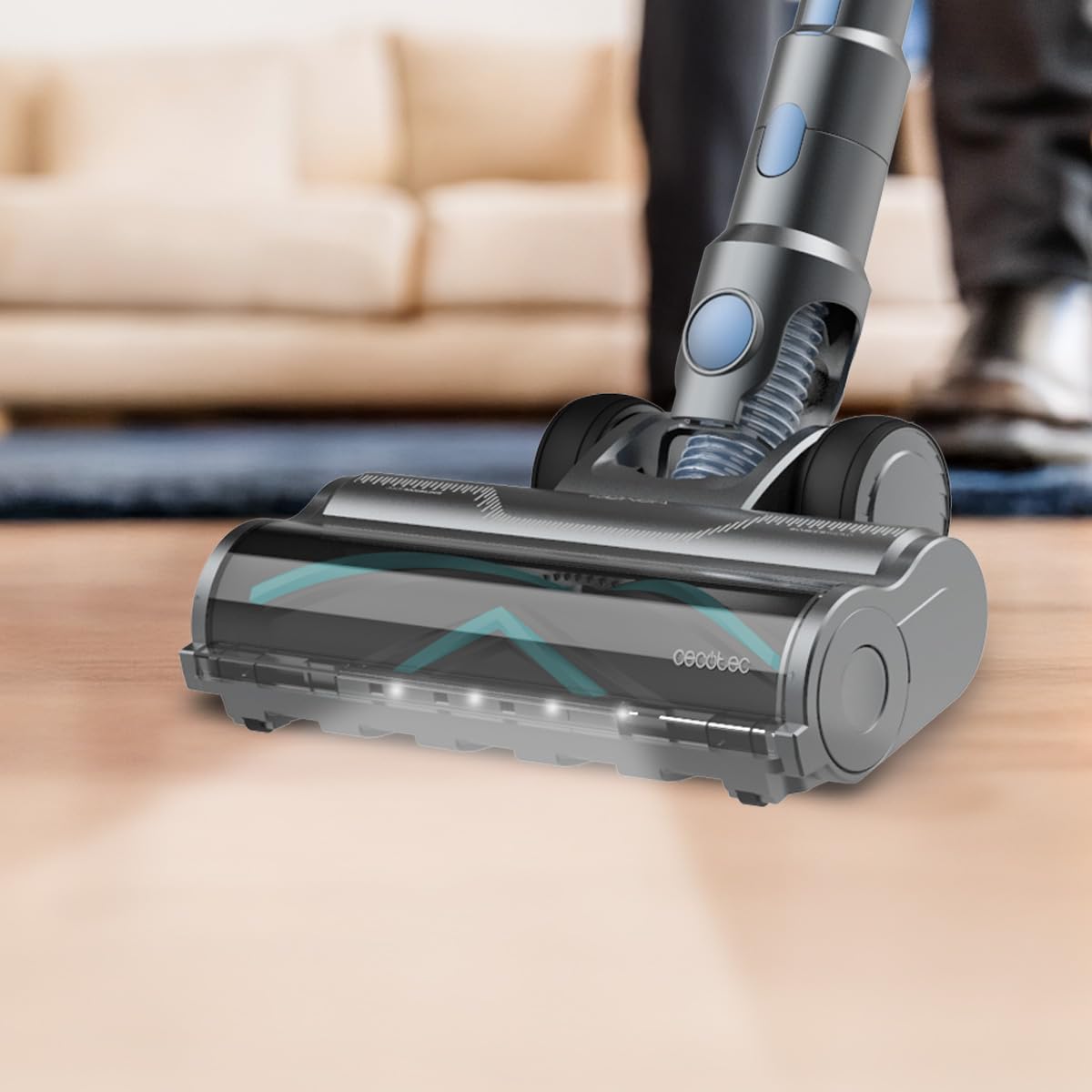 Cecotec Bezprzewodowy odkurzacz miotła Conga Rockstar RS50 X-Treme. 120 AW, silnik 400 W, czas pracy 60 minut w trybie Eco, Rigid Tube i szczotka do mieszania XL, czyści do 130 m²