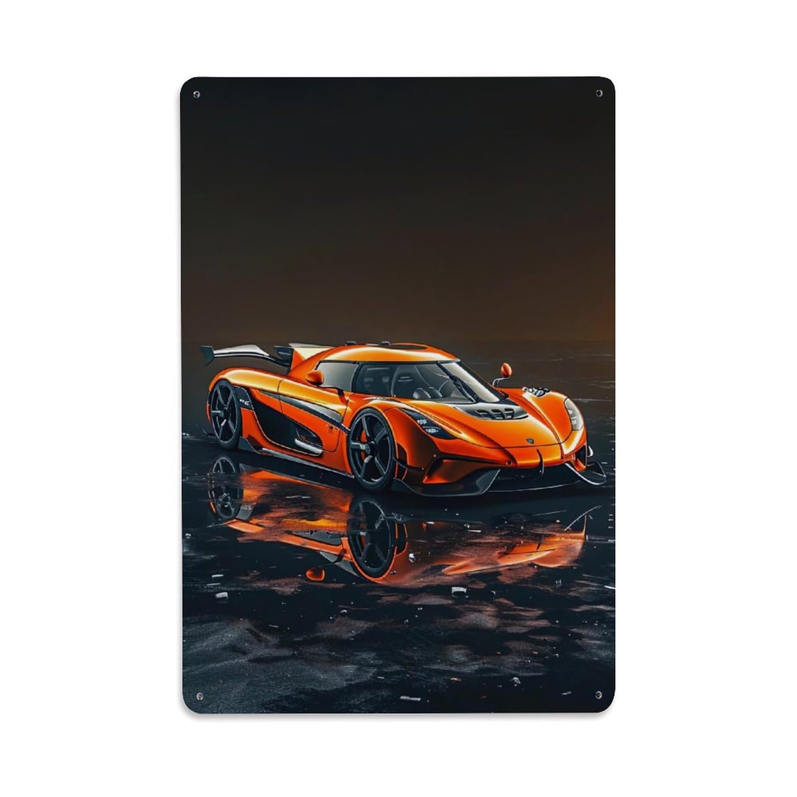 Hypercar Agera Supercar Racing Artwork Metal Tin Sign Plaque Wall Decor for Cafe, Club, Garden Metal Poster 8x12Inch