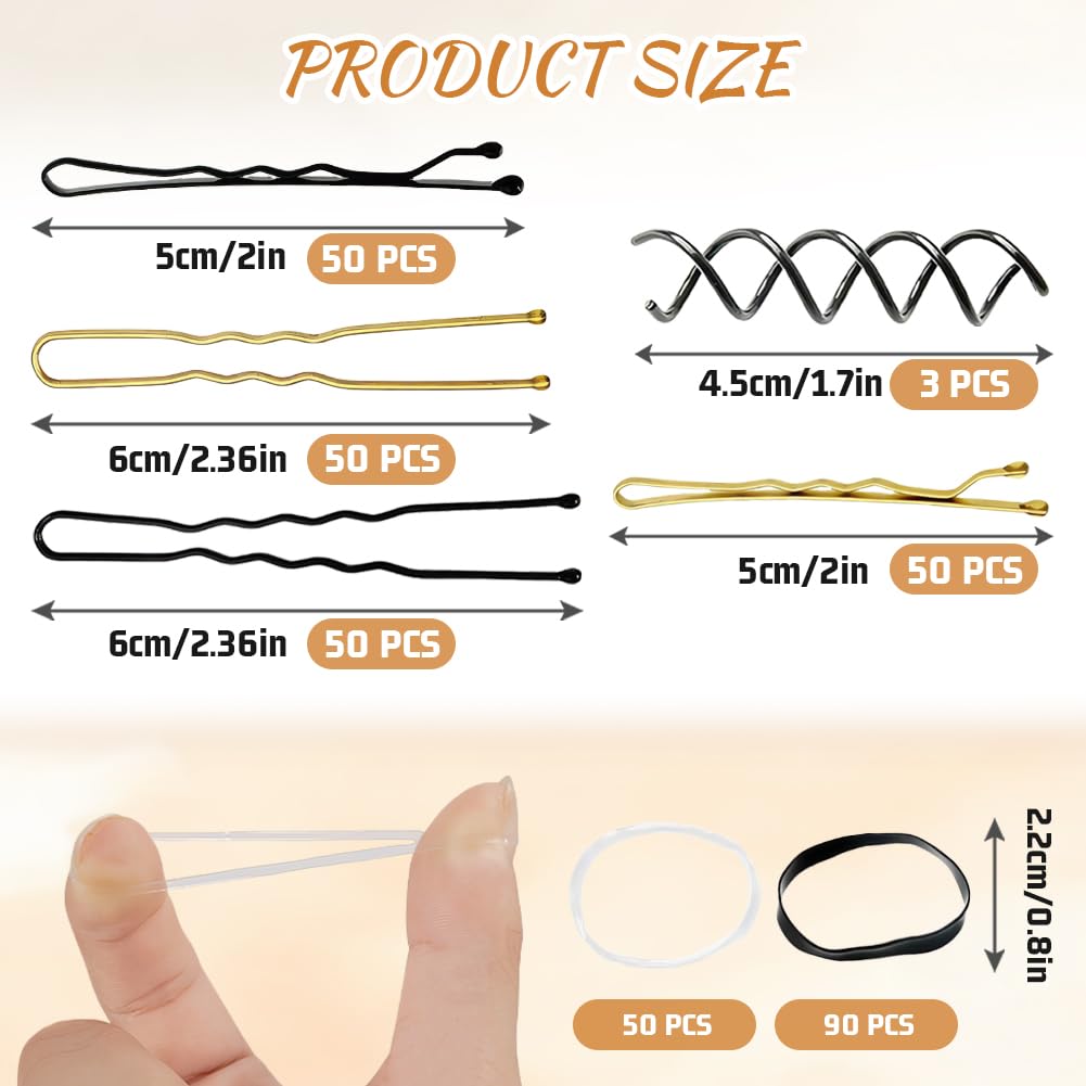Aucuu 343 pcs Bobby Pins Kit, Hair Pins for Women Hair Grips - Image 2
