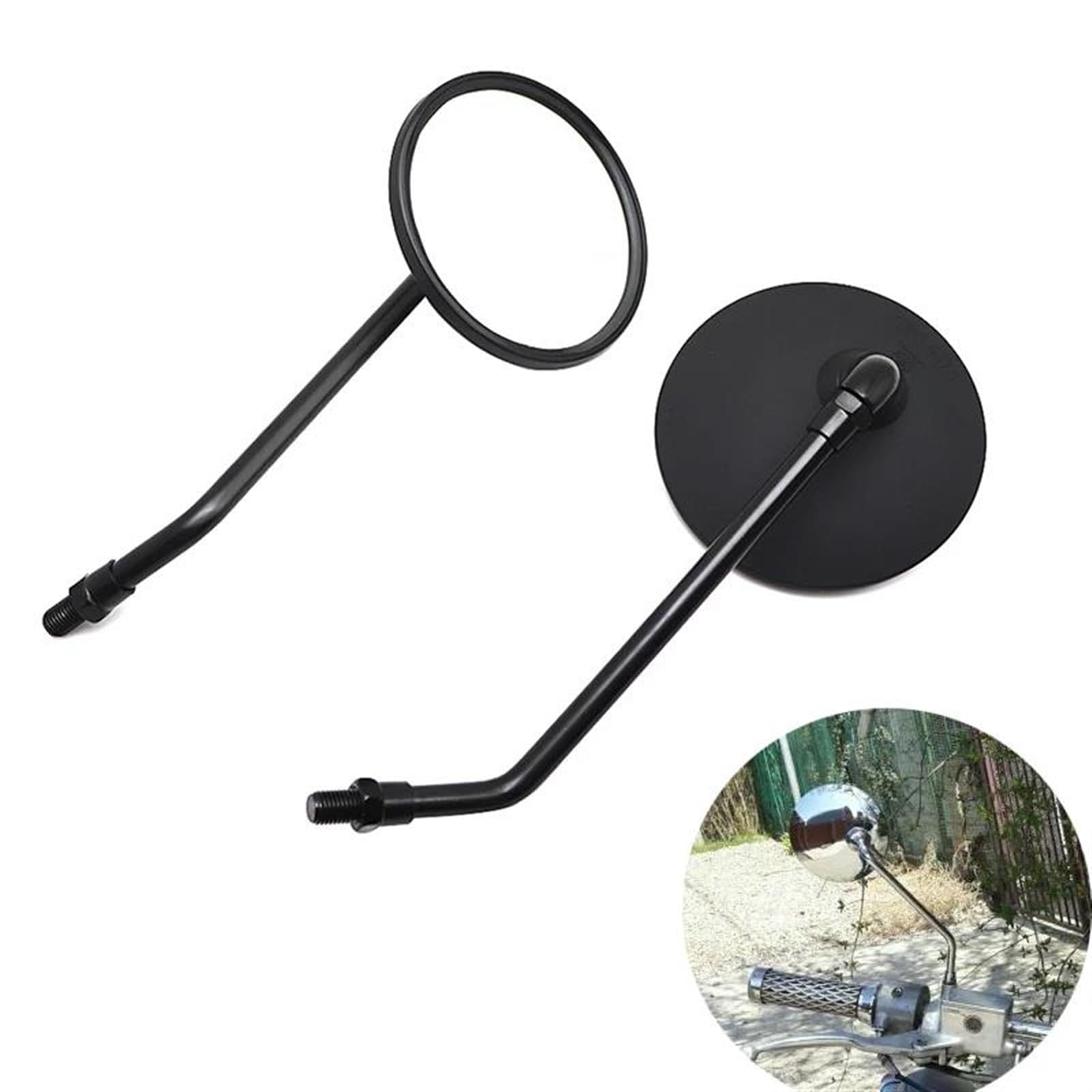 Rétroviseurs latéraux Rétroviseur De Moto, Rétroviseurs De Moto Rotatifs 1 Paire De Rétroviseurs Latéraux Ronds pour BMW R Nine T R1200GS S1000RR F800R Rotatif(Noir)