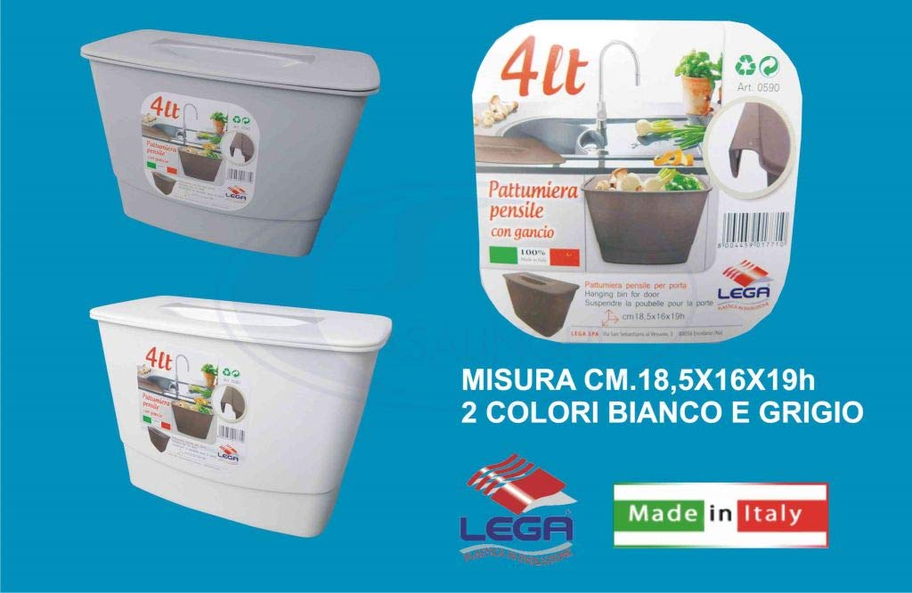 LEGA Hängeschrank aus Kunststoff mit Haken für Tür und Deckel, 4 l, mehrfarbig