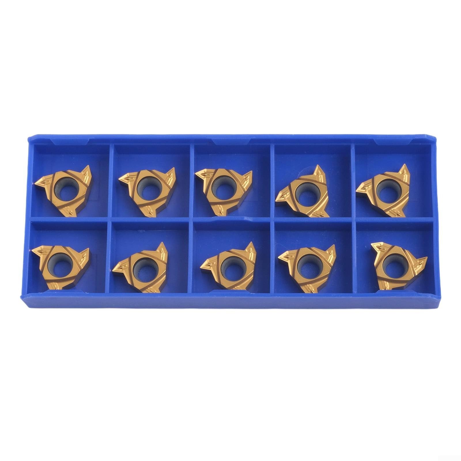 LT16.01N-G60P YBG201 Lot de 10 inserts de tournage en carbure 16IR pour tour CNC, fabrication de métaux avec revêtement doré