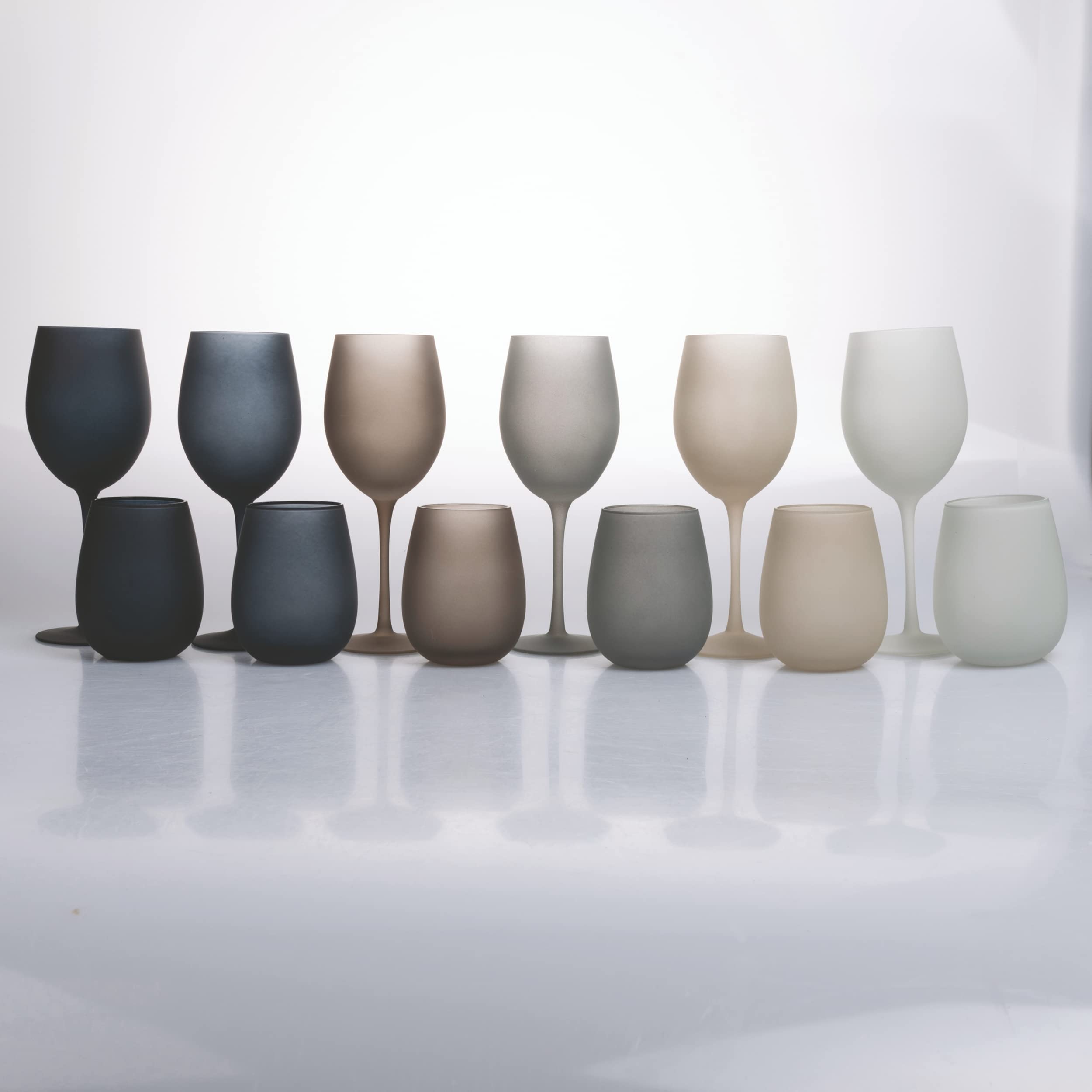 Villa d'Este Home Tivoli Happy Hour Stones 6er Set Frosted Glas 550 ml