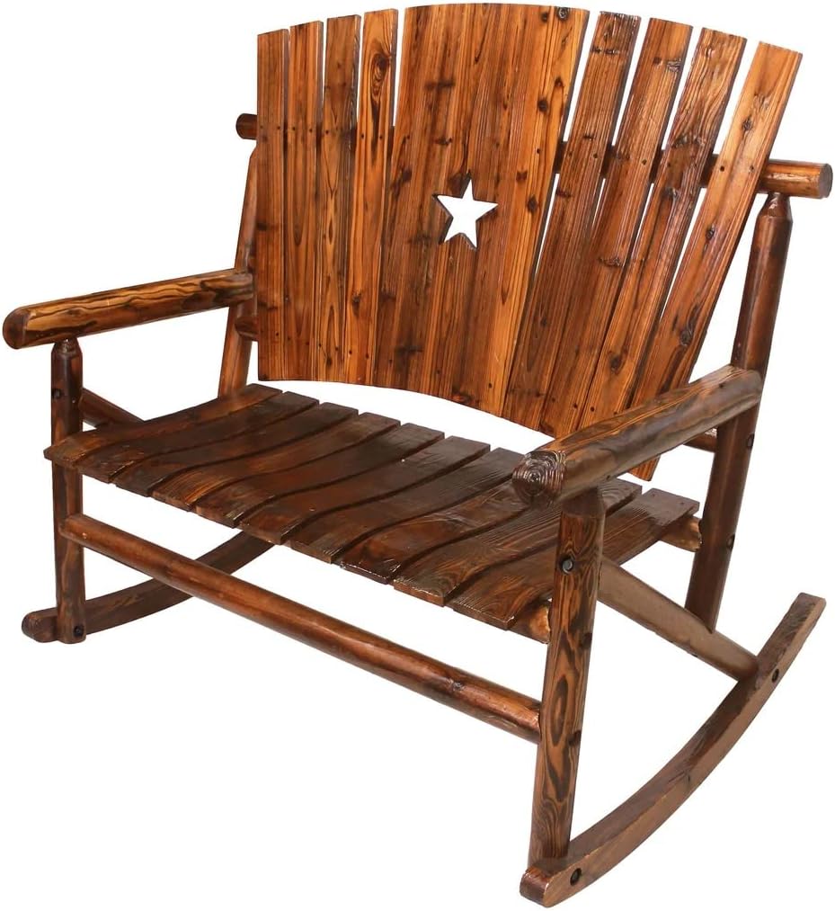 Char-Log Double Rocker Bench w/Cut-Out Star by Leigh Country (RHS05/23)