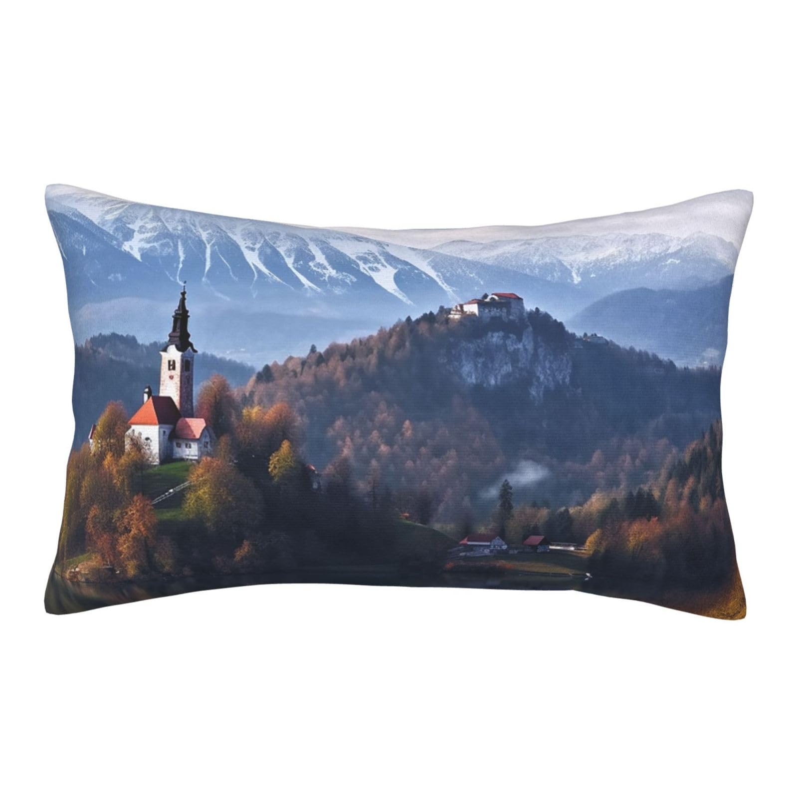 Velvet Pillowcases 20"x30" Ultra Soft Breathable Pillow Cases, Luxury Fuzzy Throw Pillow Covers with Zipper, Slovenia Wonderland Pillow Shams All Seasons Decorative Cushion Cases for Couch