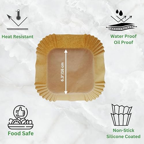 Miniatura 2 de Forros de papel pergamino desechables para freidora de aire, antiadherentes, aptos para alimentos, impermeables, a prueba de aceite, accesorios para