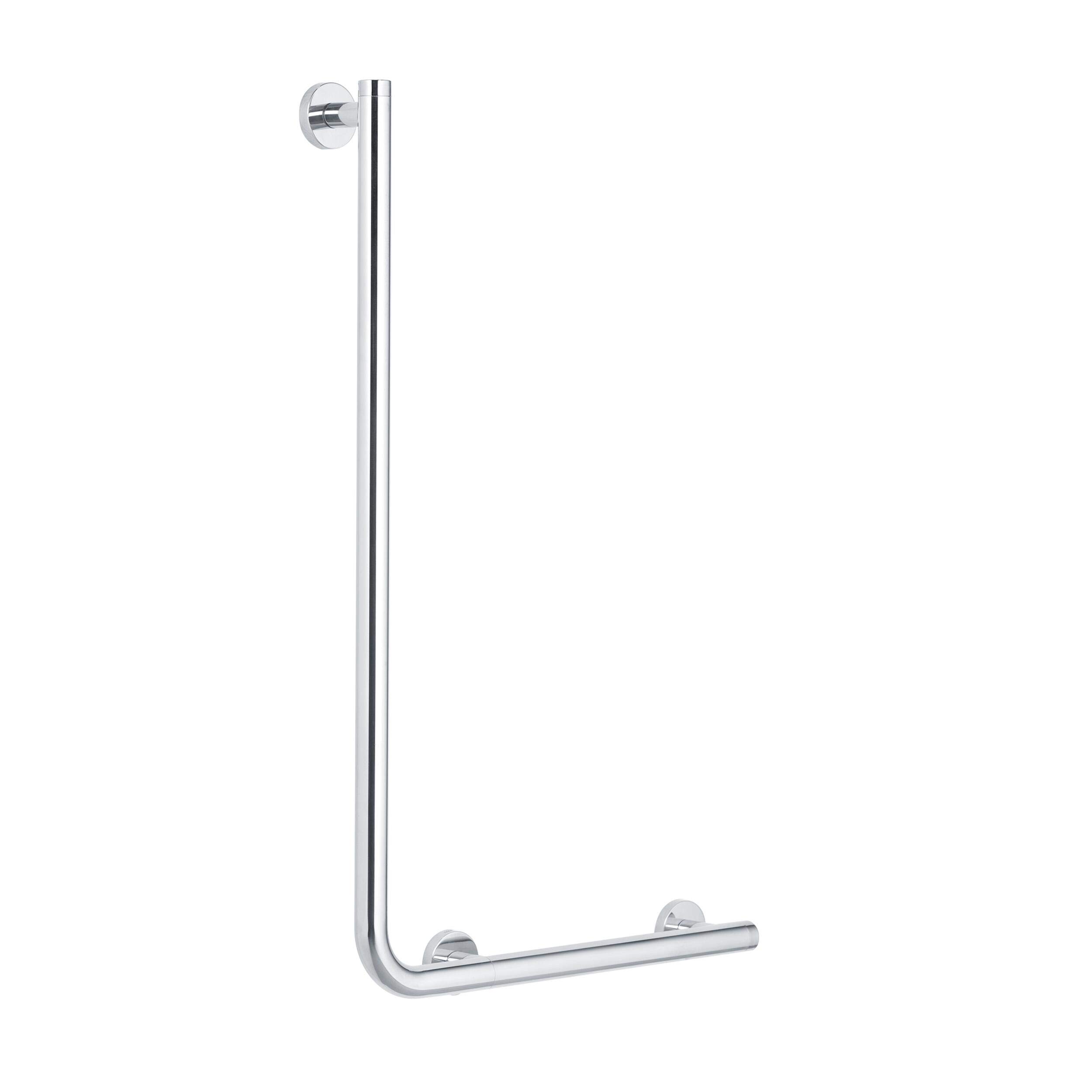 TigerBoston Comfort & Safety 90º Grab Rail, Left Version, Stainless Steel Polished, 42.6 x 70 x 7 cm