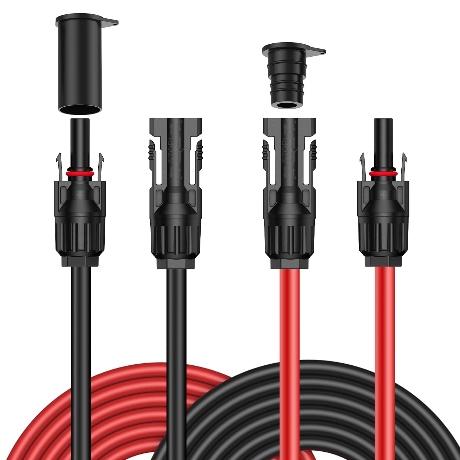 Tool-Free Solarkabel 4mm²/6mm²,Solarkabel Verlängerung 1/2/3/5/10M,PV Kabel(4mm2, 5m)