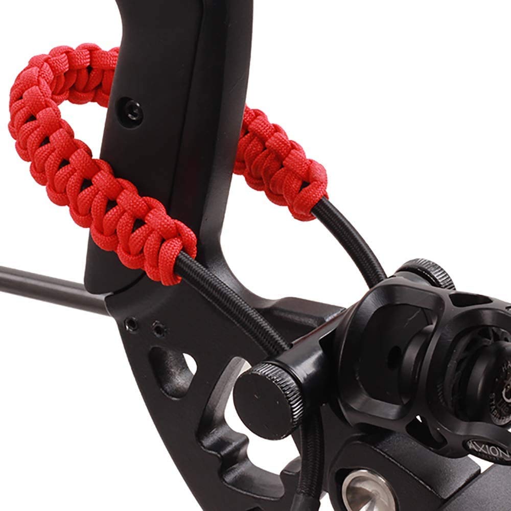 Namvo Bracelet de tir à l'arc - Sangle de poignet réglable en fer - En cuir durable - Sangle de corde tressée pour arc à compost - Accessoire de tir à l'arc - Rouge