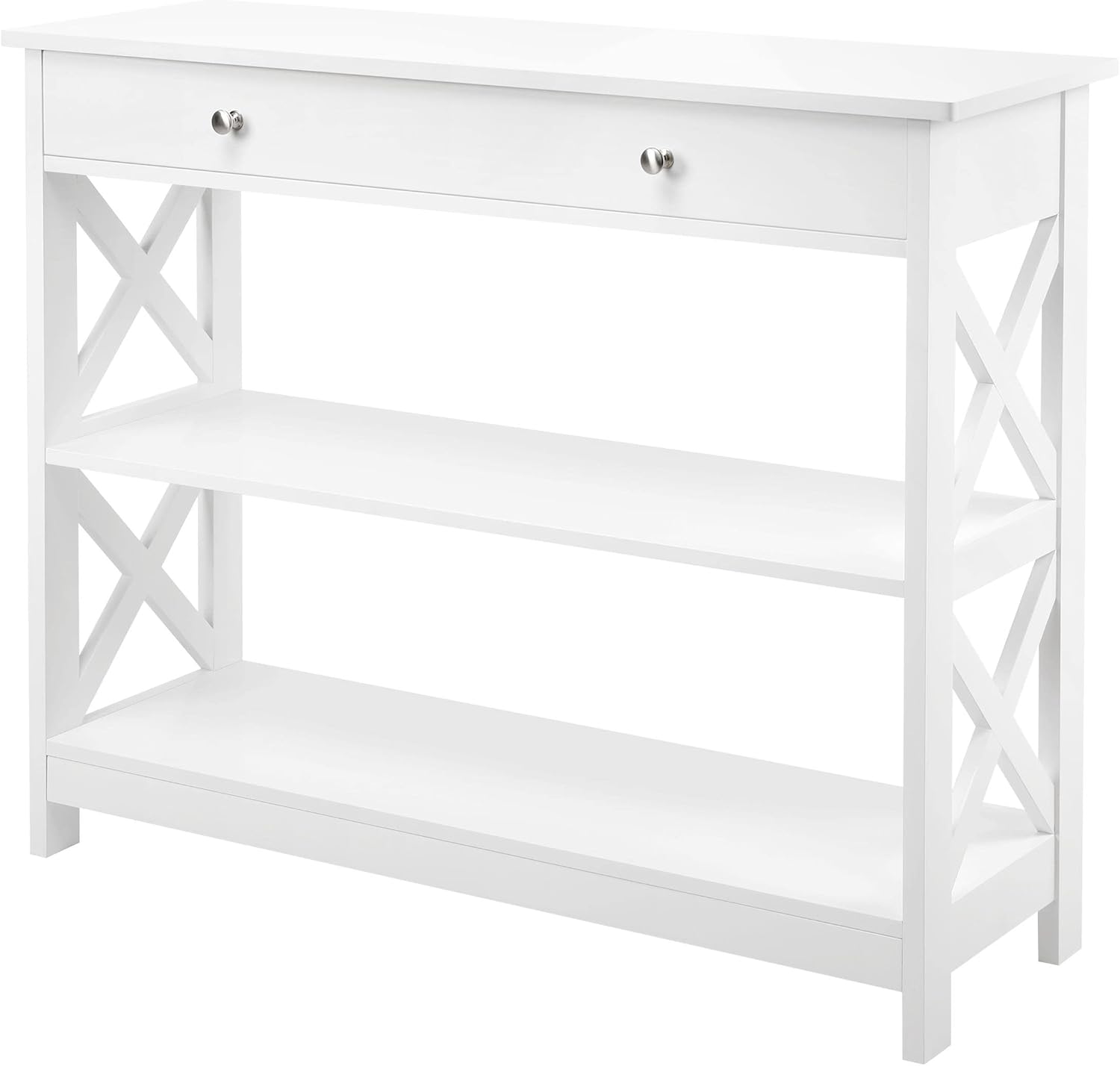 Yaheetech Console Table with Drawer, White Entryway Table Sofa Side