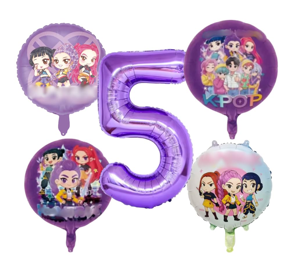 K-POP theme party balloons 5pcs (Age 3 to 9) (Age 5)