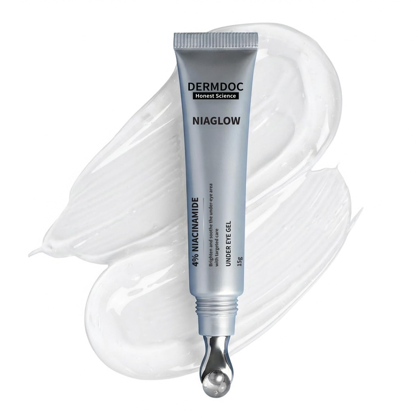 DermDoc Niaglow 4% Niacinamide Under Eye Gel | Brightens Dark Circles | Reduces Puffiness | Cools & Soothes | Lightweight, Non-Sticky, Fast Absorbing | Eye Care Gel for Tired Eyes & Fine Lines – 15 gm-image-27
