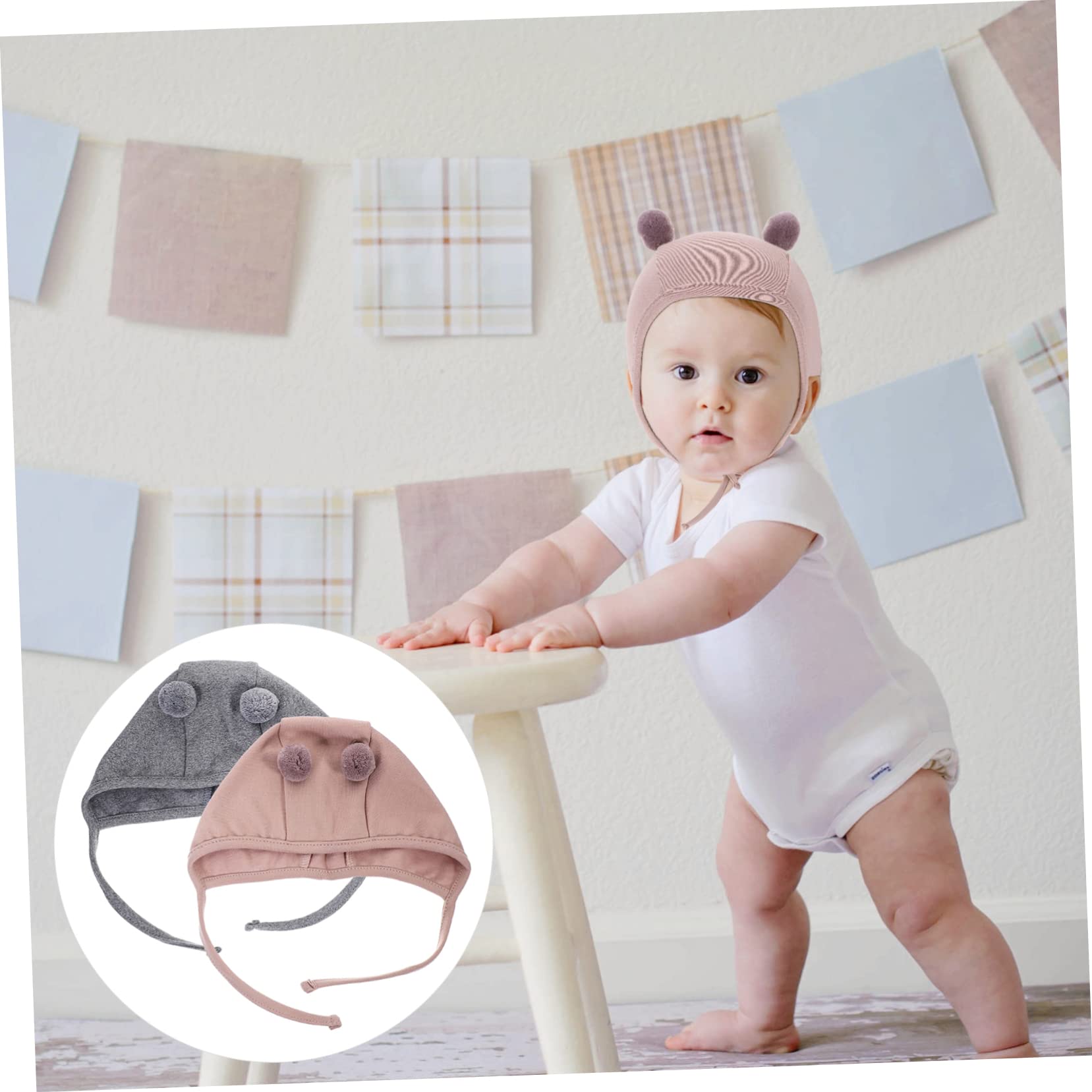 TOYANDONA 4 Pz Cappello da Bambino Cappelli da Bambina Cappellini Appena Nati Cappello Invernale per Bambini Cappelli per Bambine Tiara Tappo del Pneumatico Cotone Sezione Sottile Neonato
