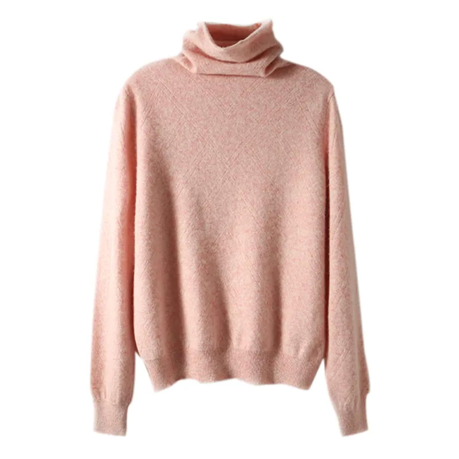 Maglione A Collo Alto da Donna 100% Lana Merino Maglione Lavorato A Maglia Caldo Autunno E Inverno A Maniche Lunghe Pullover in Tinta Unita