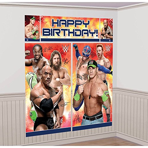 WWE®Party Scene Setter Wall Decorating Kit, Birthday