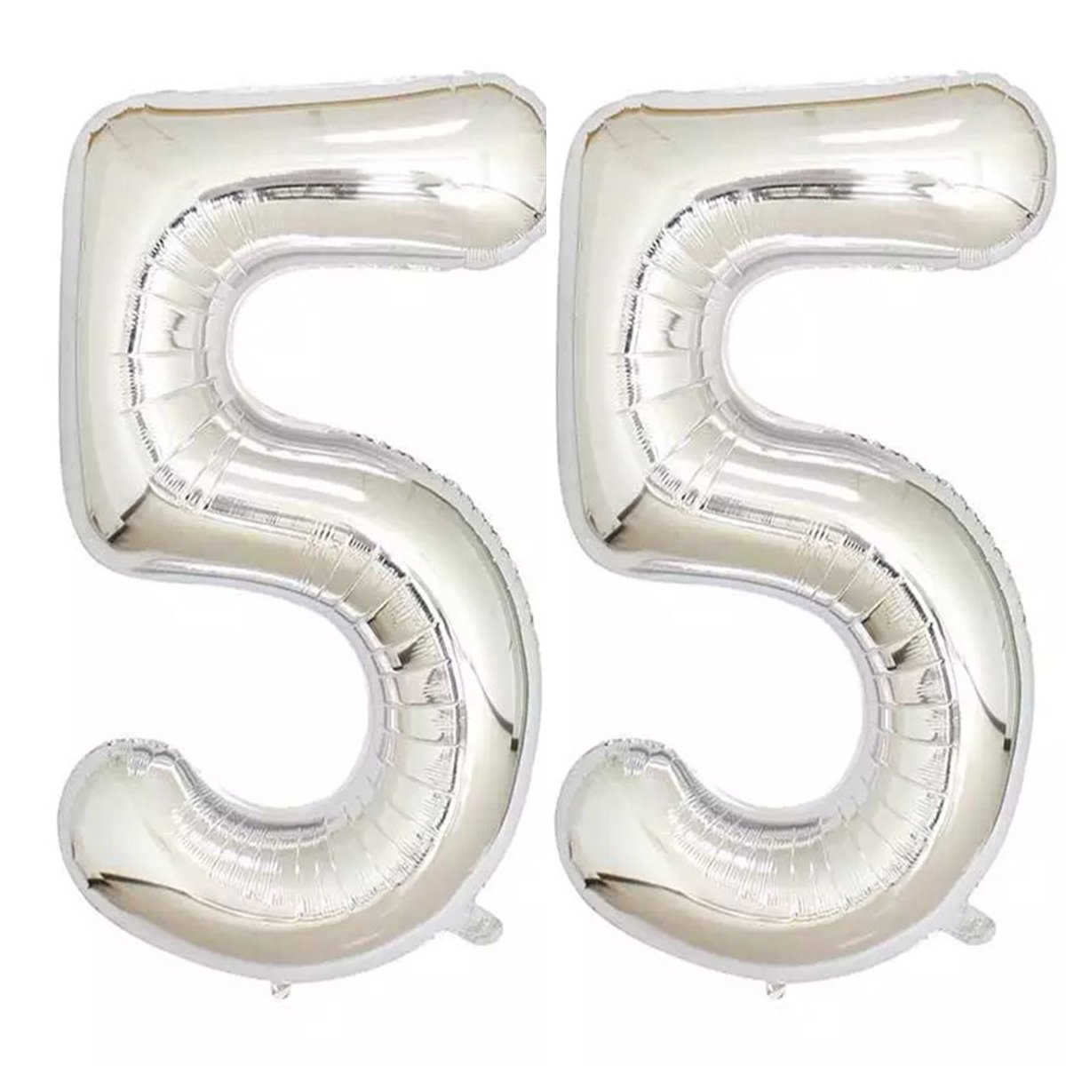 55 40inch Silver Foil 18 Helium Jumbo Digital Number Balloons, 18th Birthday Decoration for Girls or Boys, 18 Birthday Party Supplies Silver 55-silver-ballo