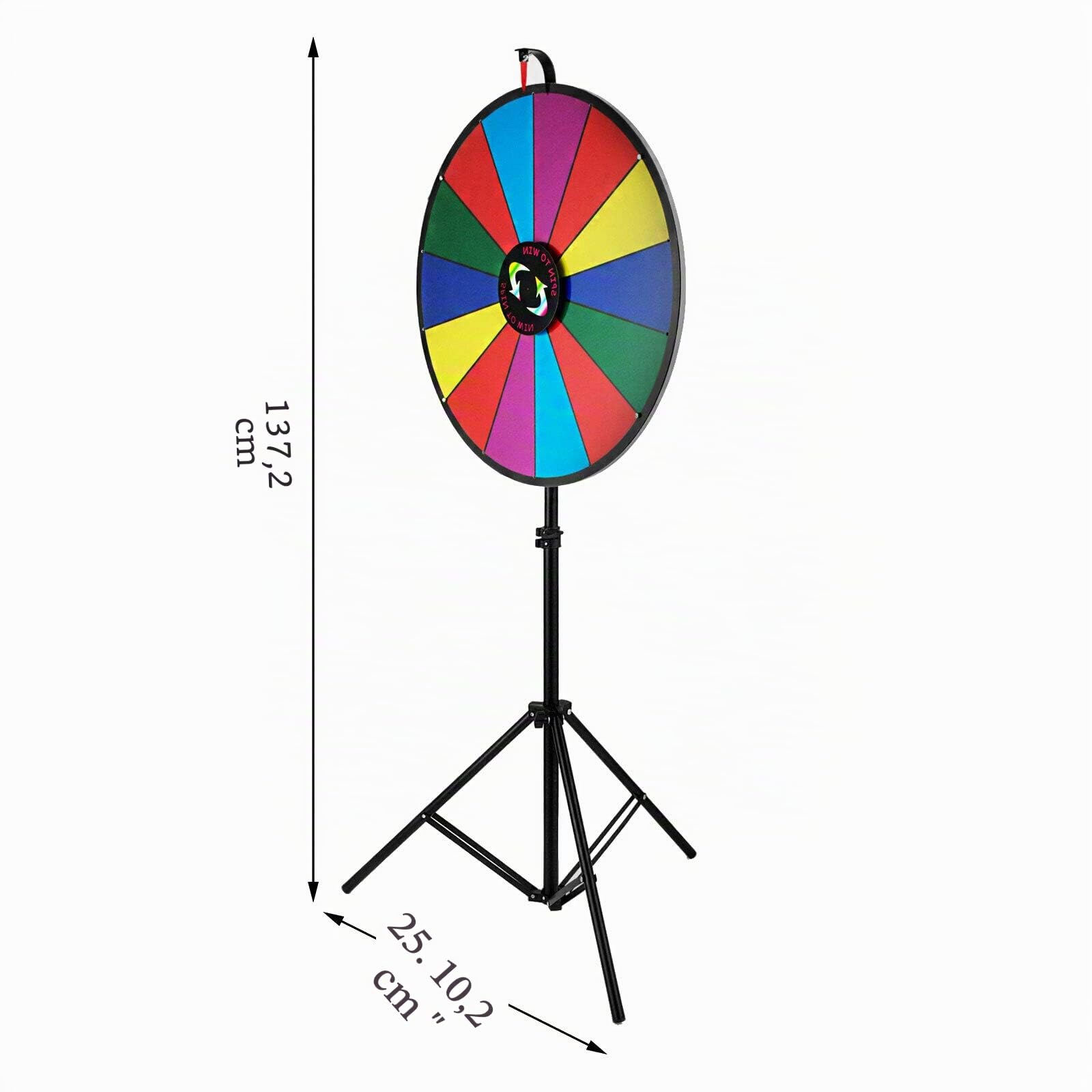 Vevor Rad mit Chromatisch, 61 cm, 14 Rollen, 117 bis 155 cm, bunt, Acryl, trocken abwischbar, mit PVC-Schaum, Prize Wheel 4,3 kg Dry Erase Trade