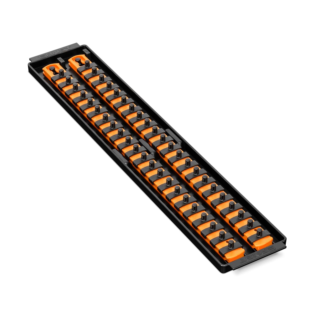 Ernst 8484 Socket Boss, Premium 2-Rail, 1/4 Inch-Drive Socket Organizer, 19-inch, Orange