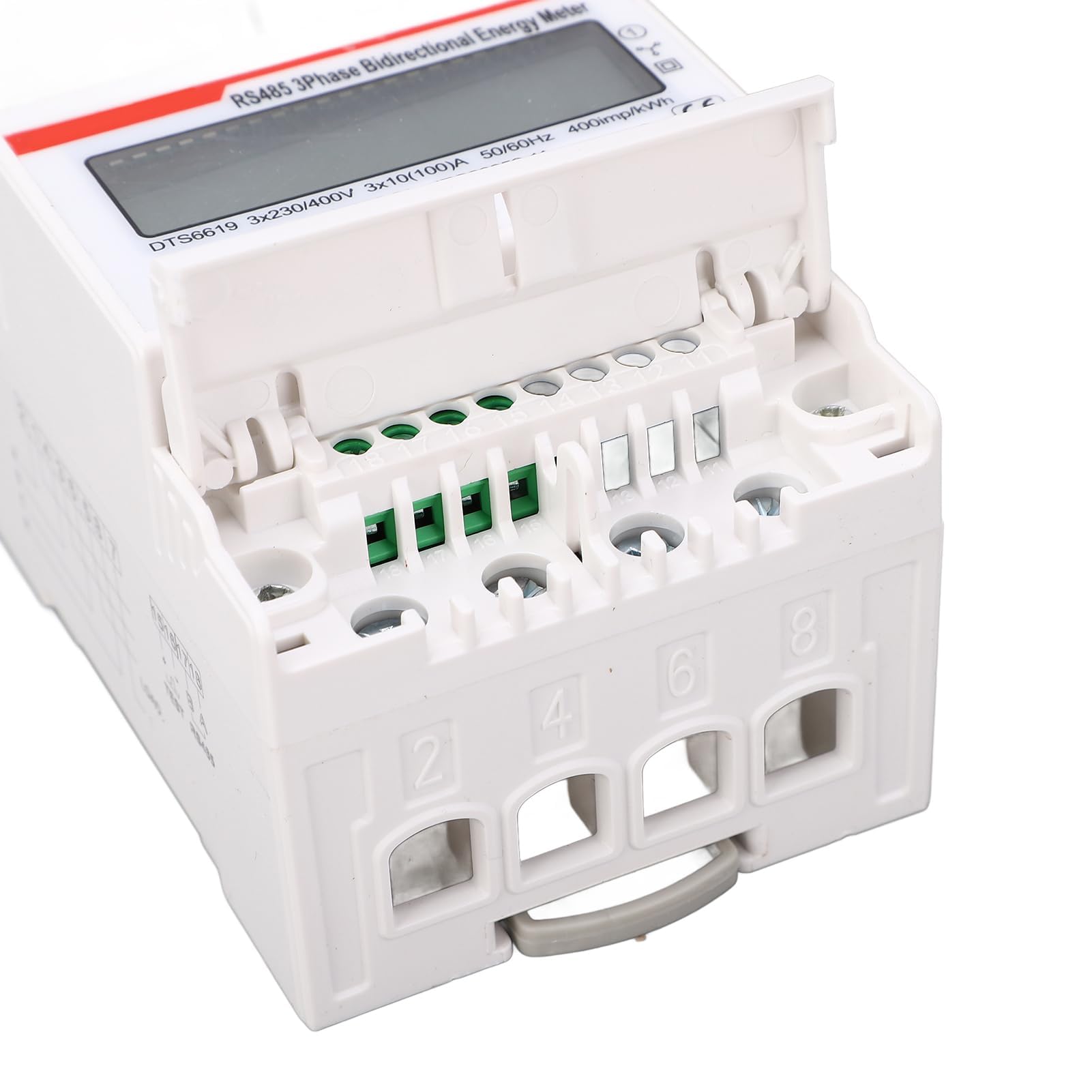 Stromzähler 3 Phasen Multifunktions Leistungsmesser mit LCD Display, Spannungs und Strommessung Strommessgerät zur Energieeinsparun für Hutschiene Verteilerkasten