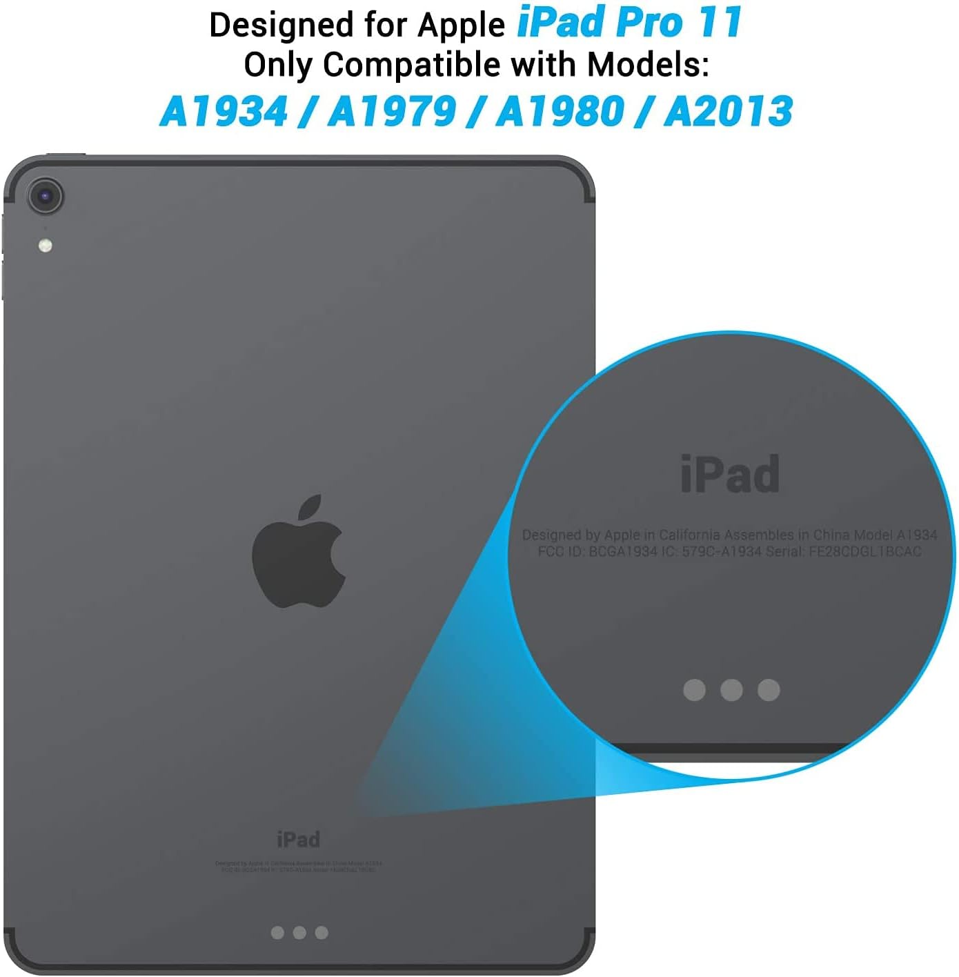 Demacia Asgens iPad Pro 11’’ Black Clear Case, Support Apple Pencil Charging Slim Lightweight Soft TPU Silicone Shock Absorption Protective Cover for iPad Pro 11’’ 2018/2020