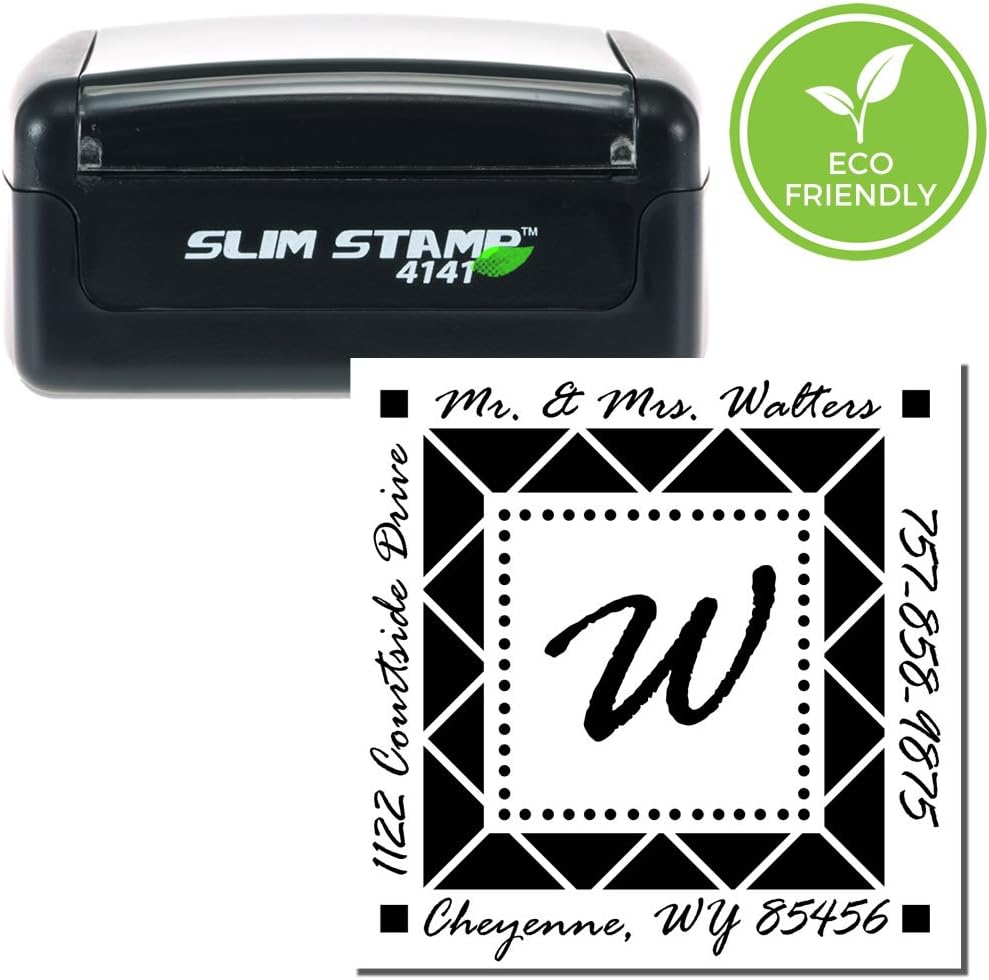 SLIM Slim Rage Italic Monogram Address Stamp