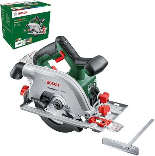 Bosch Cordless Circular Saw UniversalCirc 18V-53 (Precise Sawing in Wood; Max. Cutting Depth 53 mm; 18 Volt System; Without Battery)
