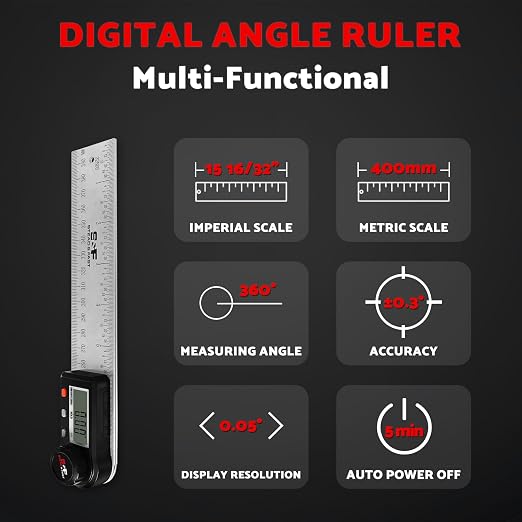 Buscador Digital de Ángulos 7 in Acero Inoxidable con Estuche miniatura 2