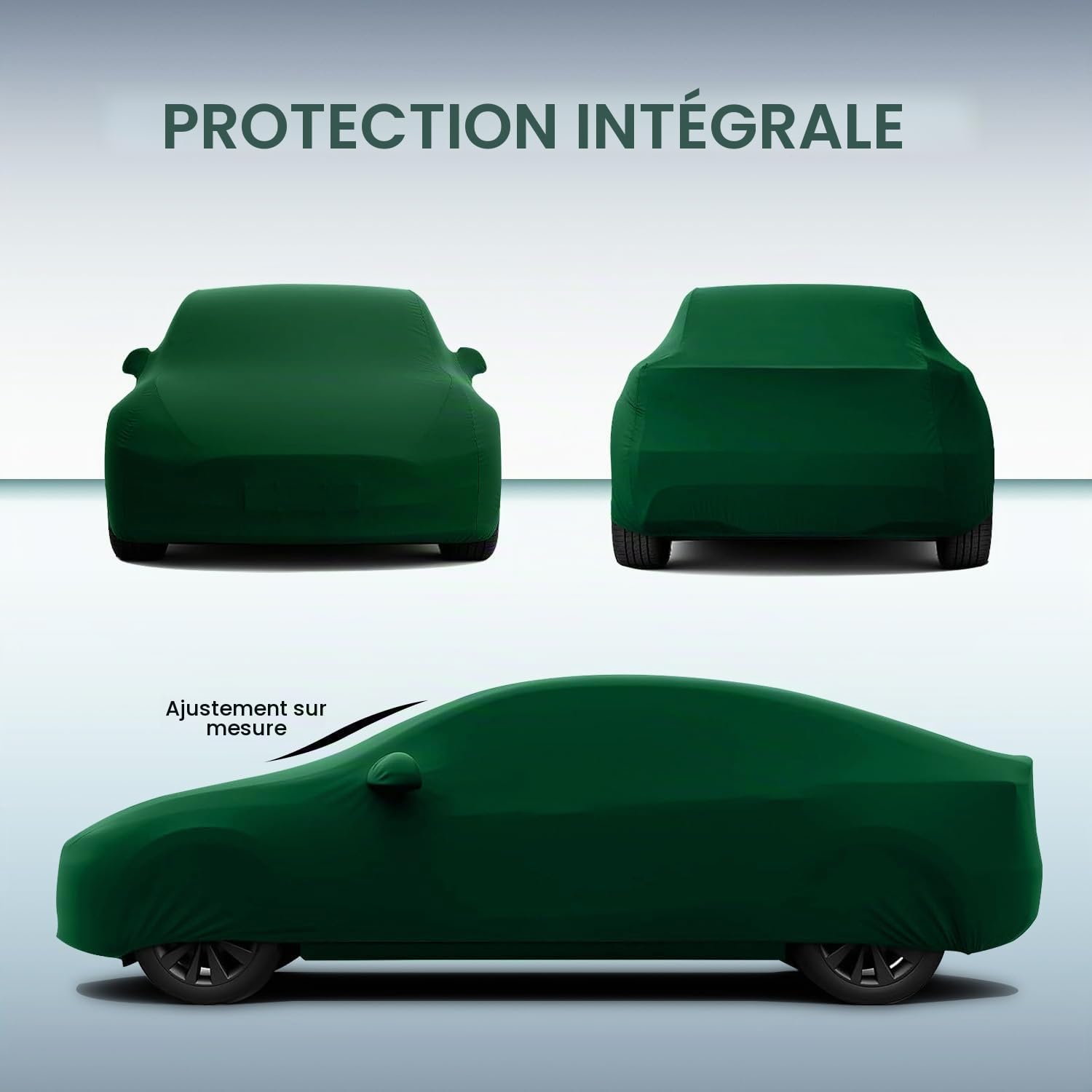 WinPower Interieur Bache Voiture Anti-Poussière Respirant Élastique Couverture Housse de Auto Doux Anti-Rayures Berline Bâche Protection Voiture pour Garage Exposition, 4.61-4.89M, 1Pc