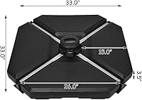 Vista 4 de Tangkula Base de sombrilla de patio con desplazamiento en voladizo, 4 unidades, 195 libras, con forma de triángulo, arena y agua, placa base