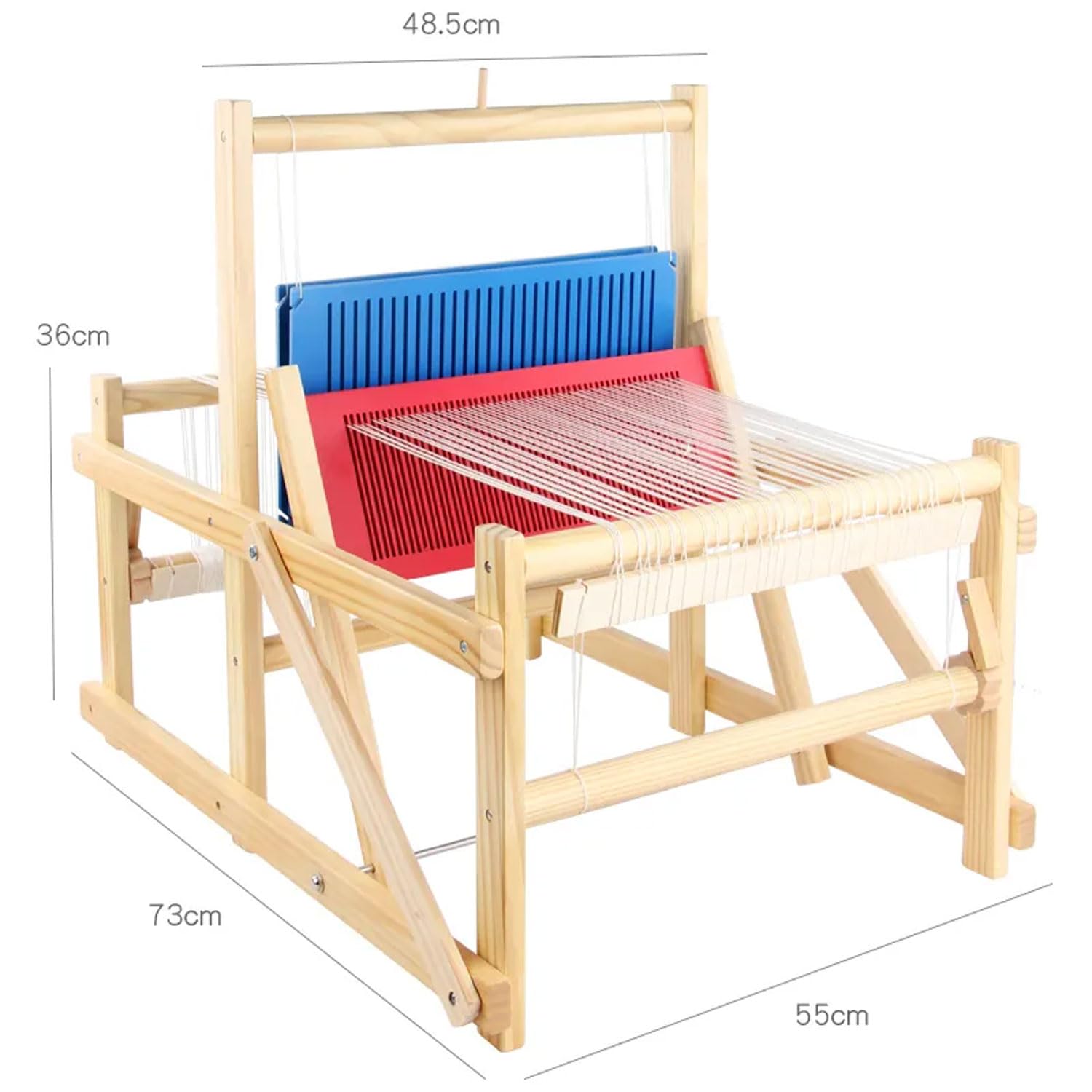 Telaio per Tessitura in Legno, Macchina per Maglieria in Lana Fatta a Mano Fai-da-Te con 3 Pettini, Telai per Arazzi, Set Artistico per Telaio per Tessitura Multi-Artigianato, per Bambini