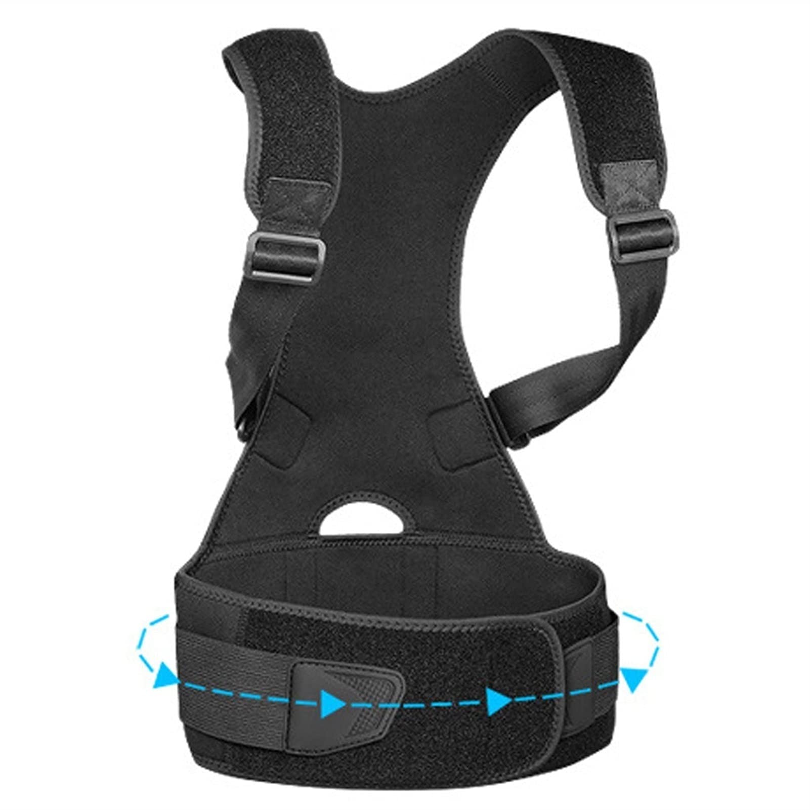 Back Brace Posture Corrector dla mężczyzn i kobiet - Regulowana postawa Back Brace dla górnej i dolnej części pleców łagodząca ból Pas lędźwiowy (XXL)
