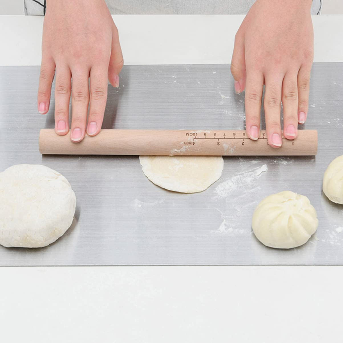 Rodillo antiadherente para hornear, rodillo de masa para tortillas y pasteles, herramienta de cocina de alta calidad, fácil de limpiar, ideal para panaderos caseros