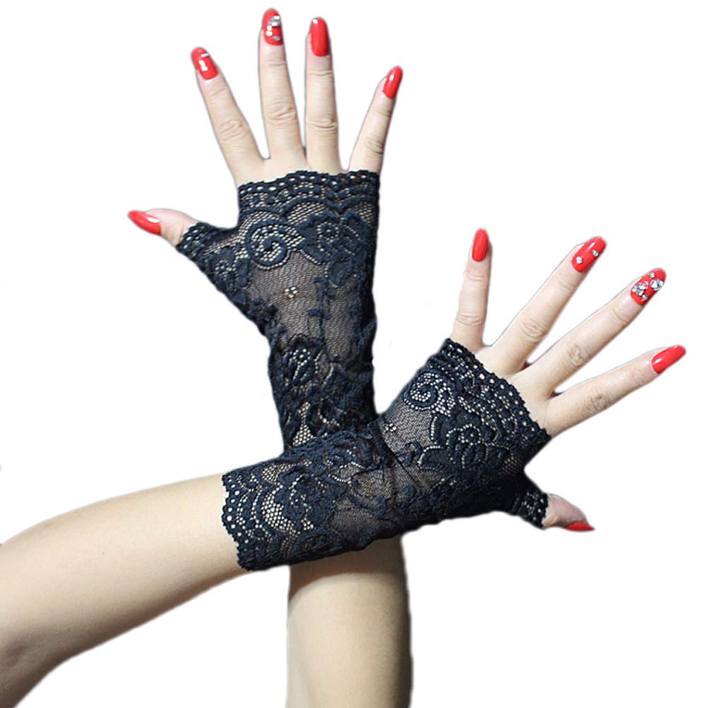 Women's Gloves Driving Gloves Summer Floral Gloves Fingerless Gloves for Wedding