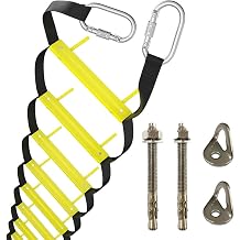 Fire Escape Rope Ladder 3 Story 25 ft with Mounting Anchors | Fire Escape Ladder for Home 3-Storey | Portable, Foldable & Compact | Emergency Ladder Wall Fixed | Reusable Fire Rescue Ladders